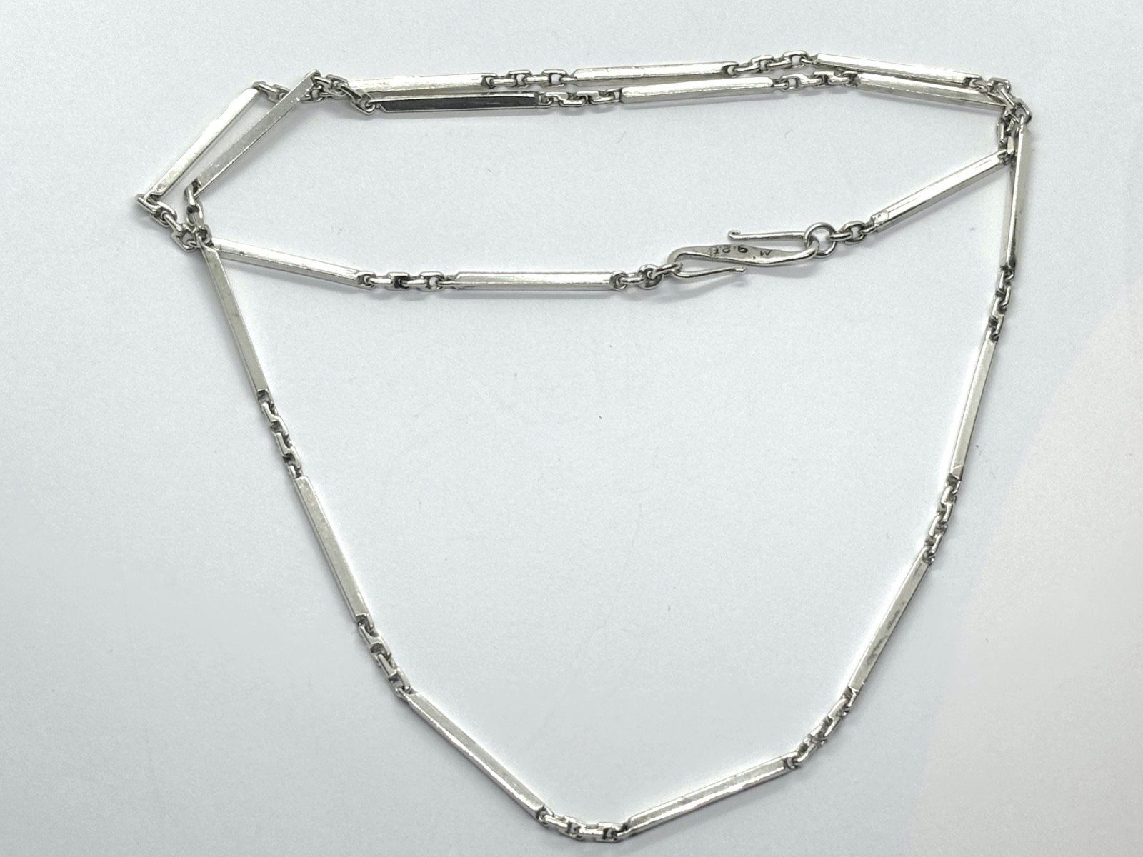 Vintage Modernist Bar Link Design Sterling Silver Necklace 24” 20.4 grams
