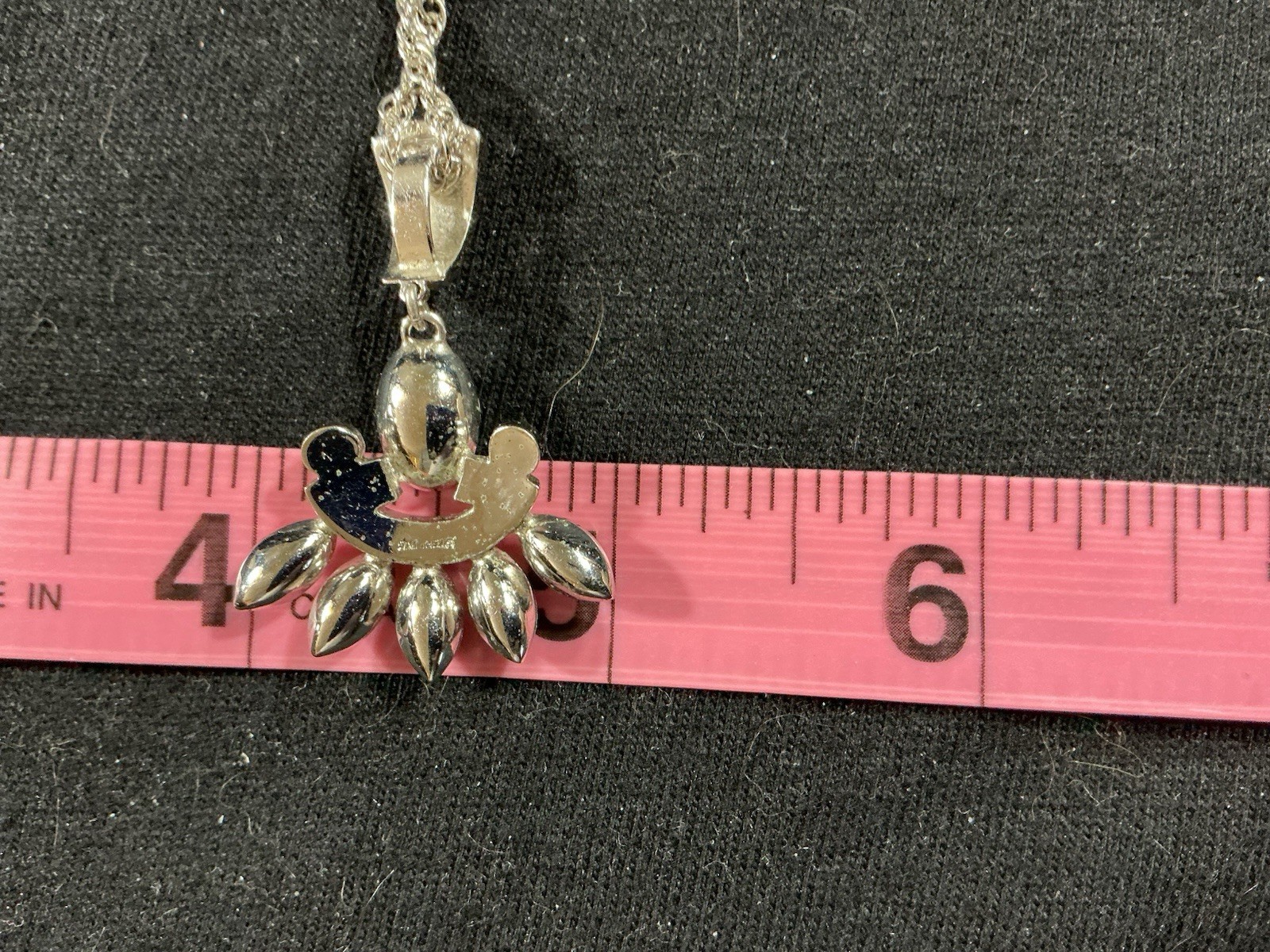 Sterling Silver 925 Marcasite Pendant with Clear Center Stone