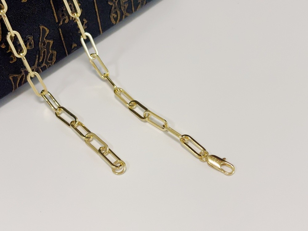 Real Genuine 10K Solid Yellow Gold Paperclip Chain Necklace 26″ 8mm Link