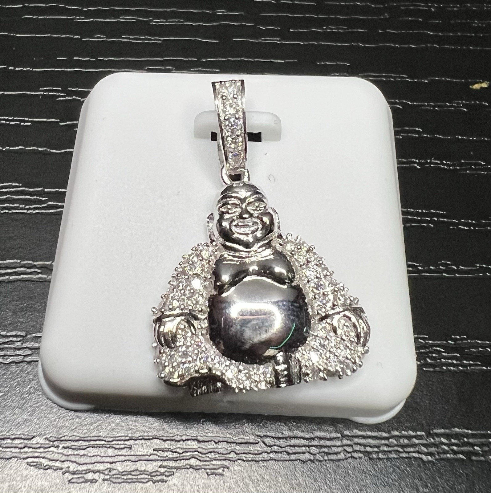 925 Sterling Silver 1.50ctw Moissanite Budda Pendant