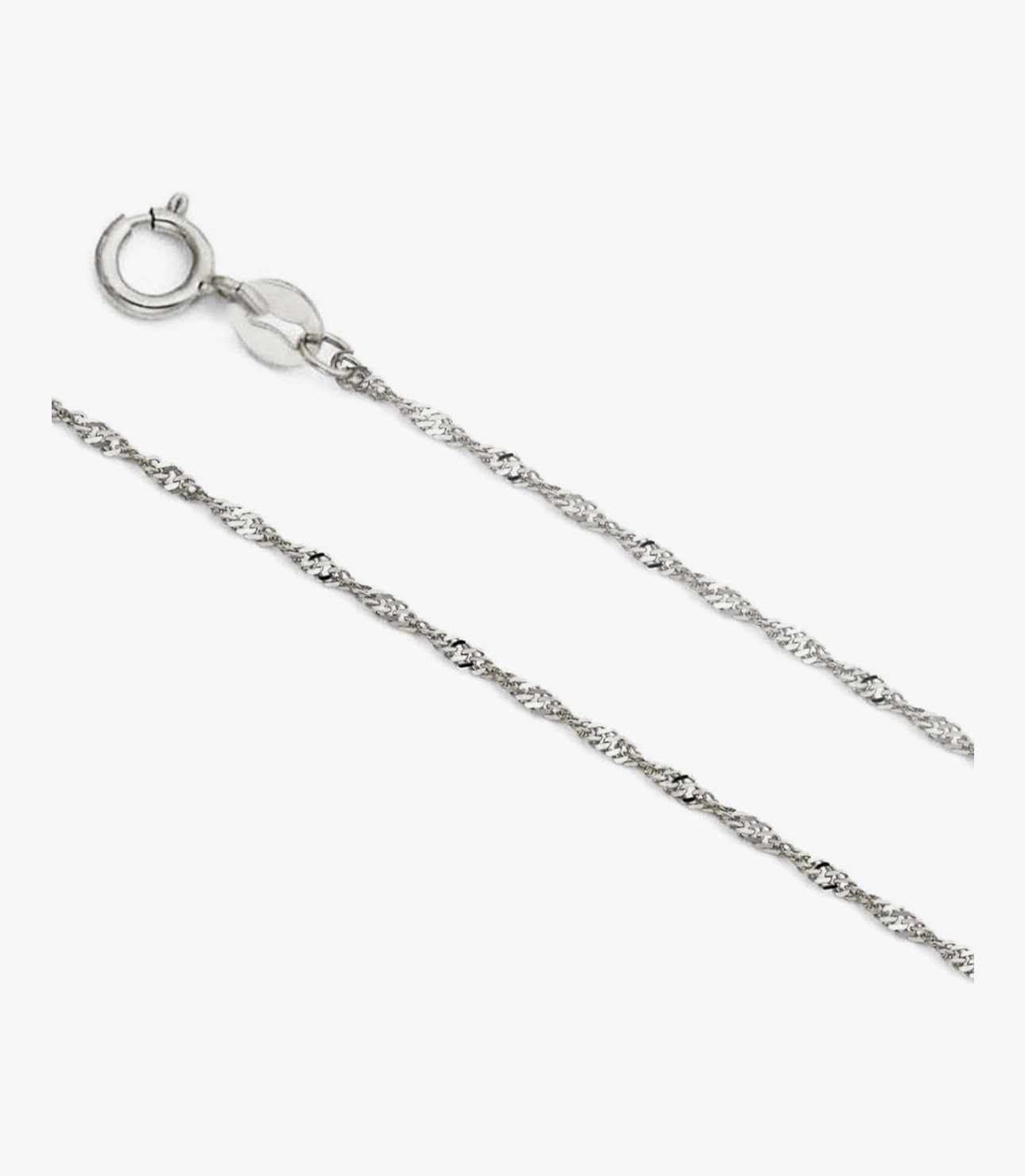 14K Solid White Gold Chain 2 Carat VVS1 Lab Created Diamond 925 Silver Pendant