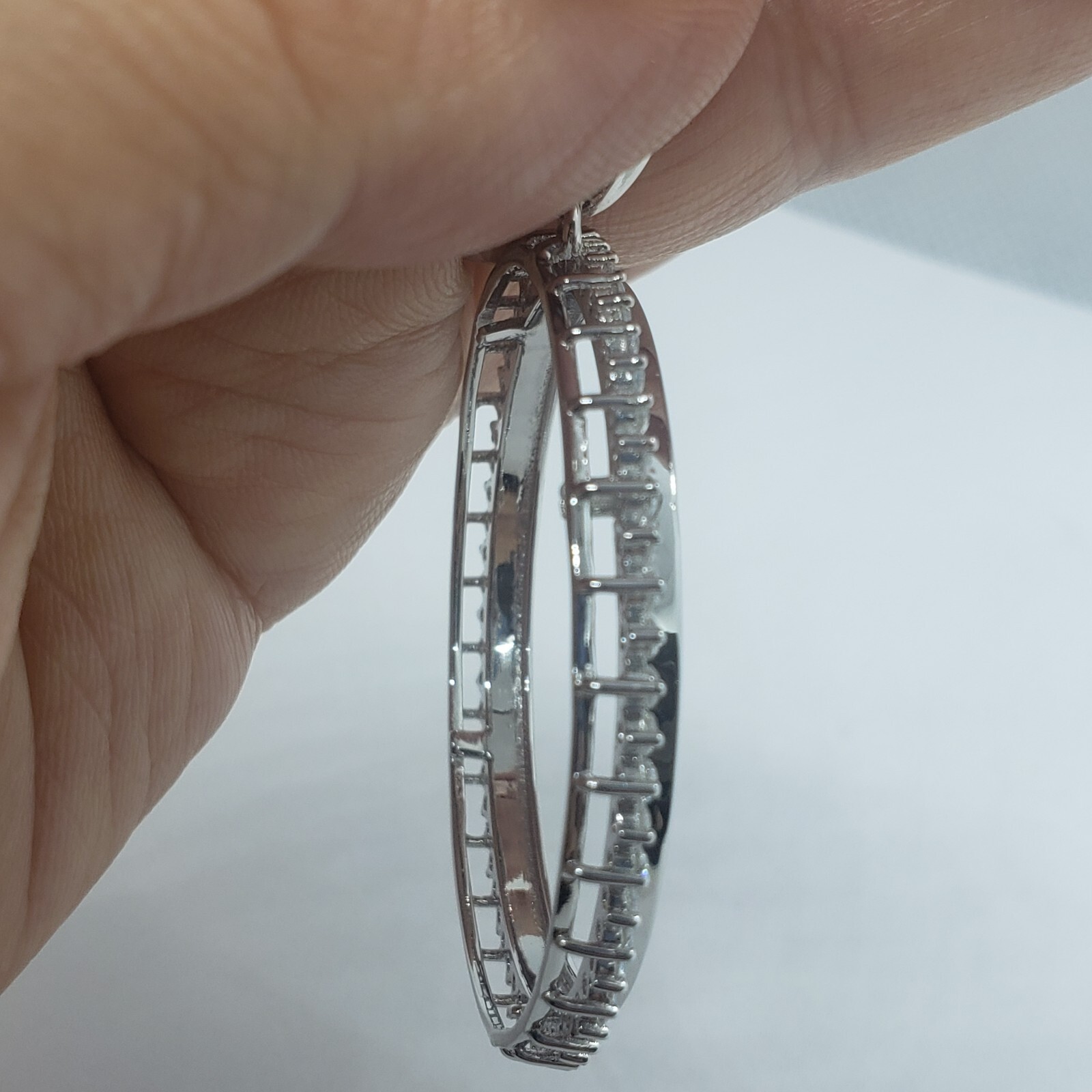 Sterling Silver Cubic Zirconia Silver Dollar Bezel CZ Halo 38 mm Mexican Olympic