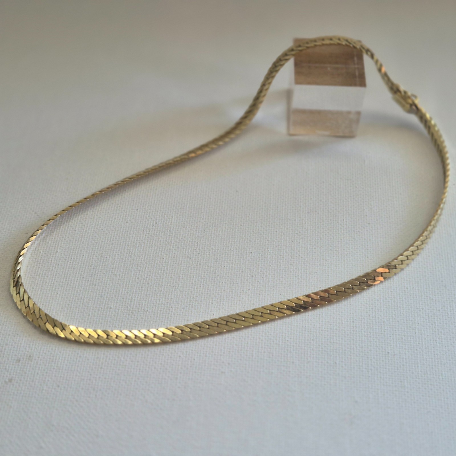 14k solid yellow gold 5mm HEAVY herringbone chain