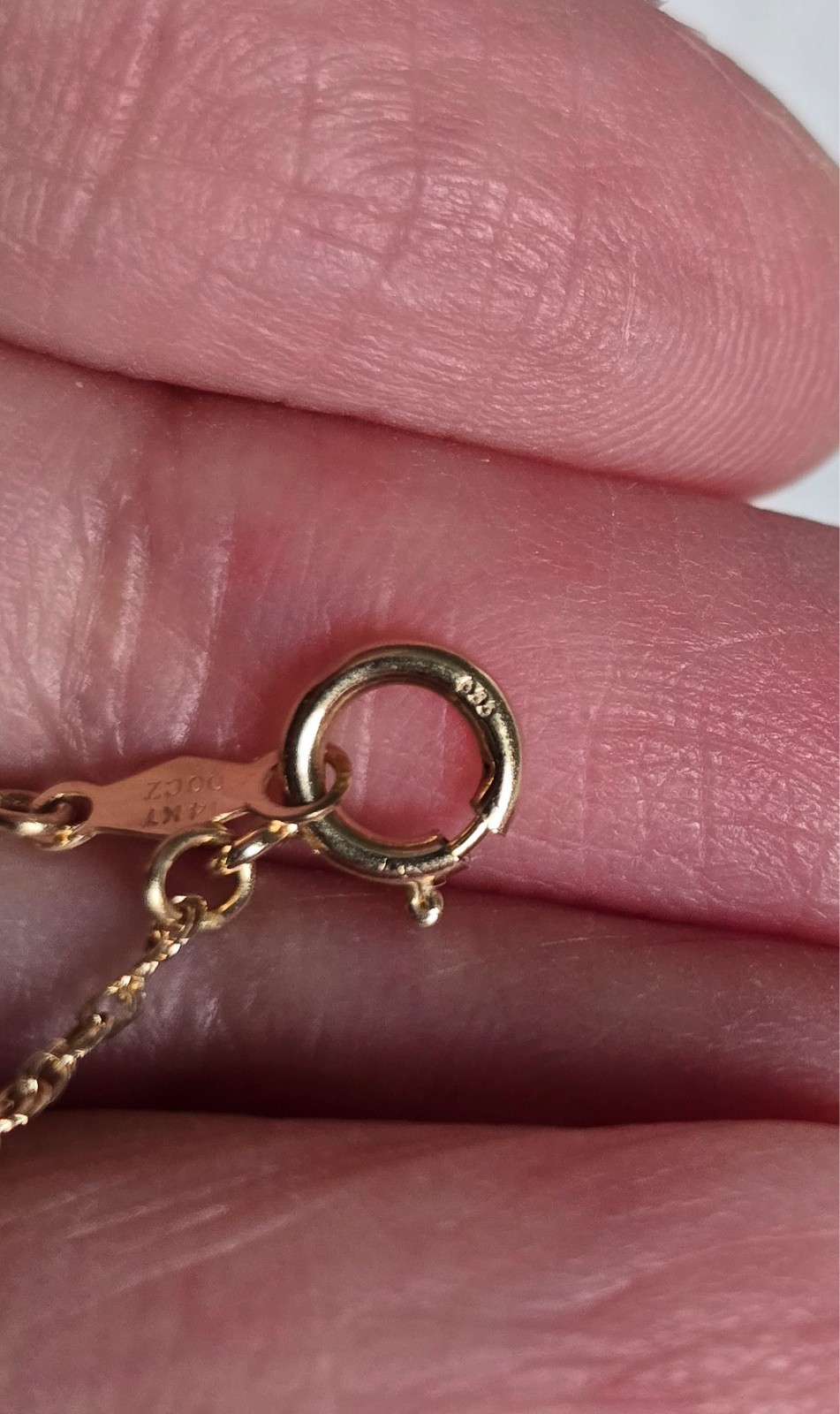 Solid 14k YG 1mm 1gr fine rope link chain