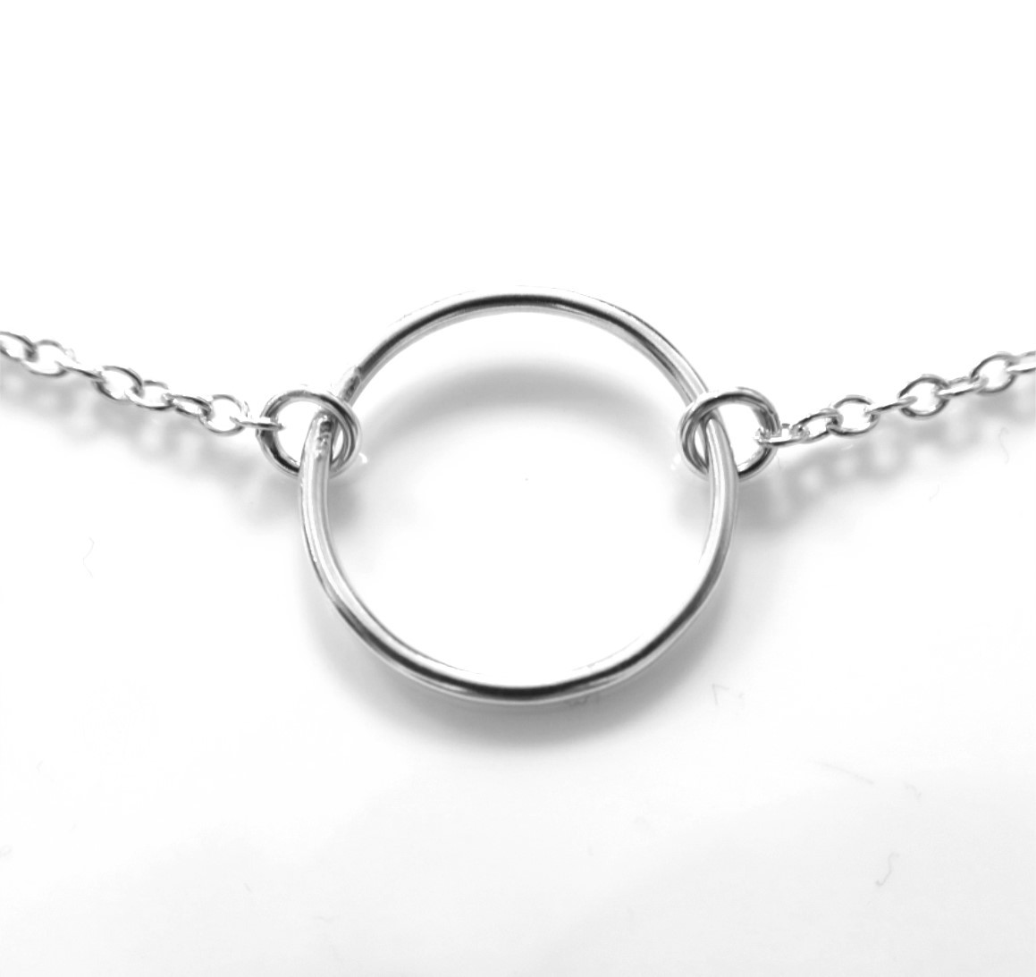 20mm Sterling Silver Karma Necklace Eternity Infinity Circle Ring Chain Handmade