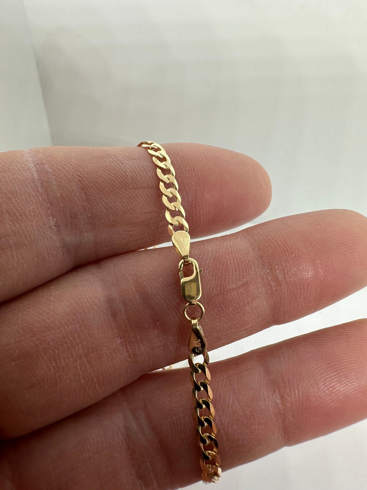9ct Yellow Gold Flat Curb 3.6mm Width Neck Chain 16 Inches / 40cm (037A)