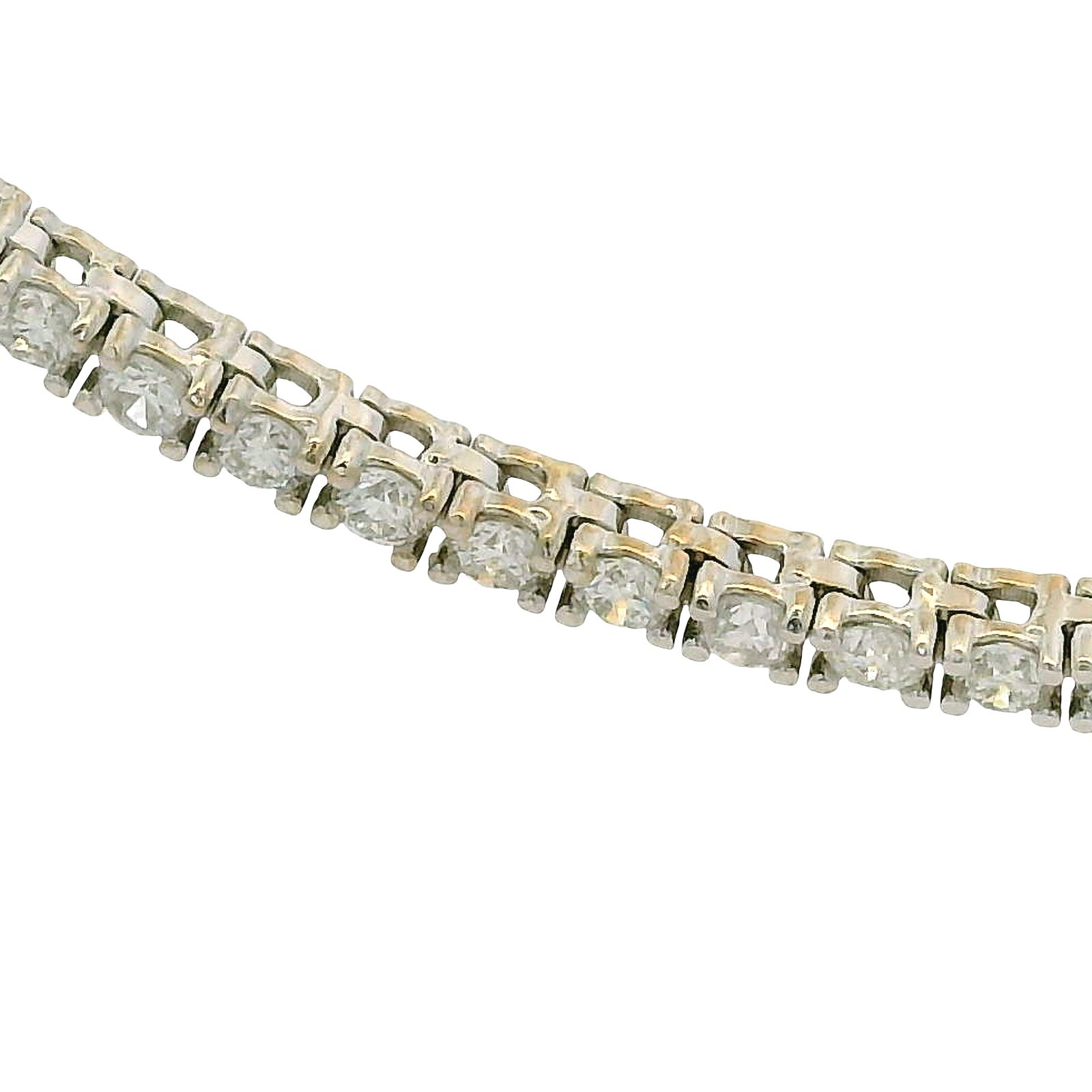 14k White Gold Natural 3.50 Carat Diamond Adjustable Tennis Necklace