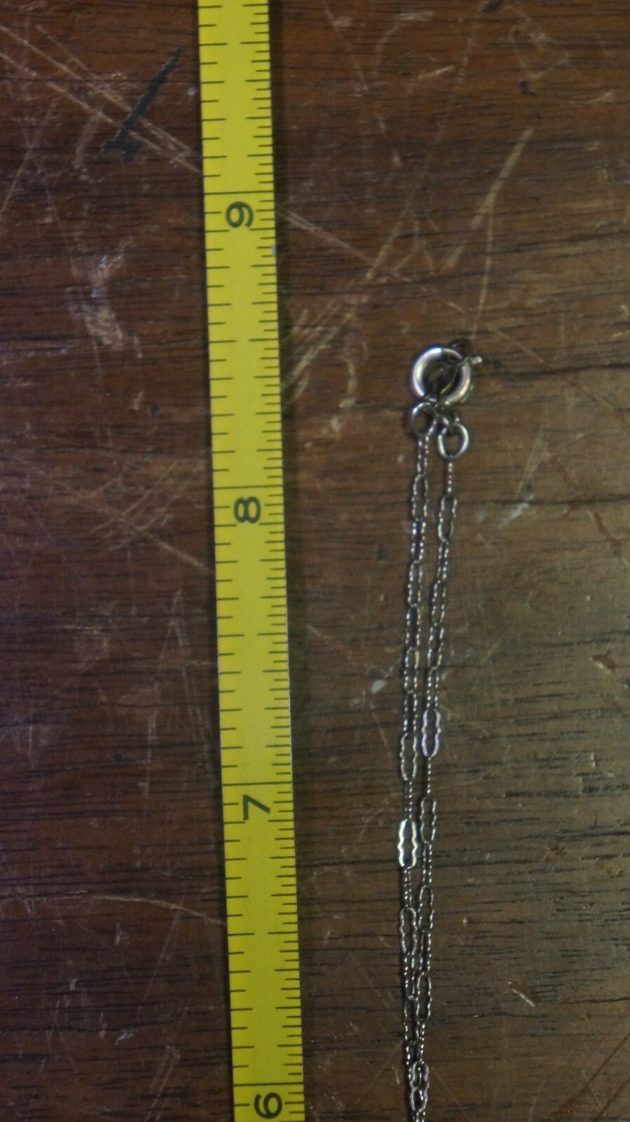 8.5″ STERLING SILVER NECKLACE HAS TREE SHAPE W SMALL UNKNOWN STON E PENDANT