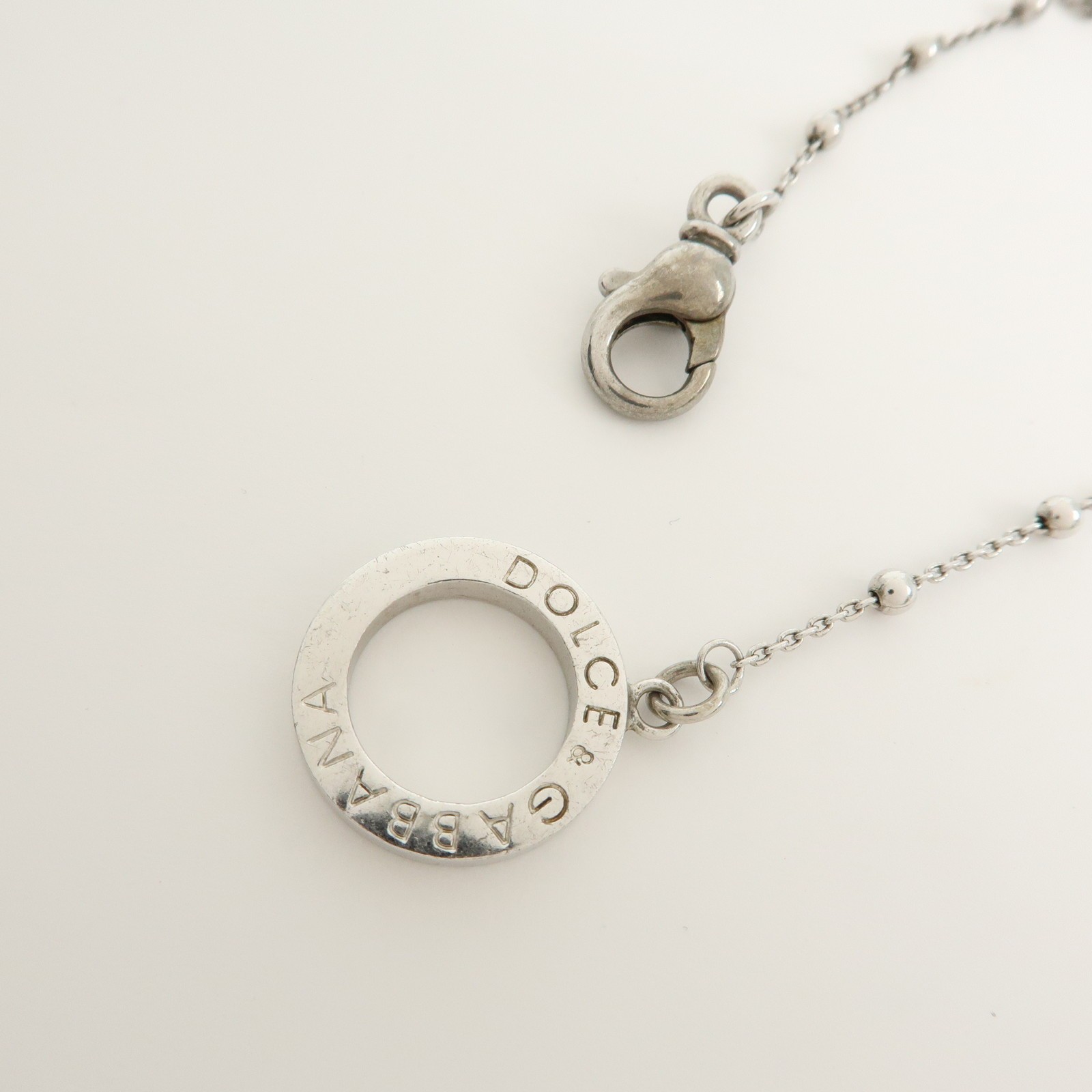 Dolce & Gabbana Sterling Pendant Necklace SV925 Silver Authentic Used F/S