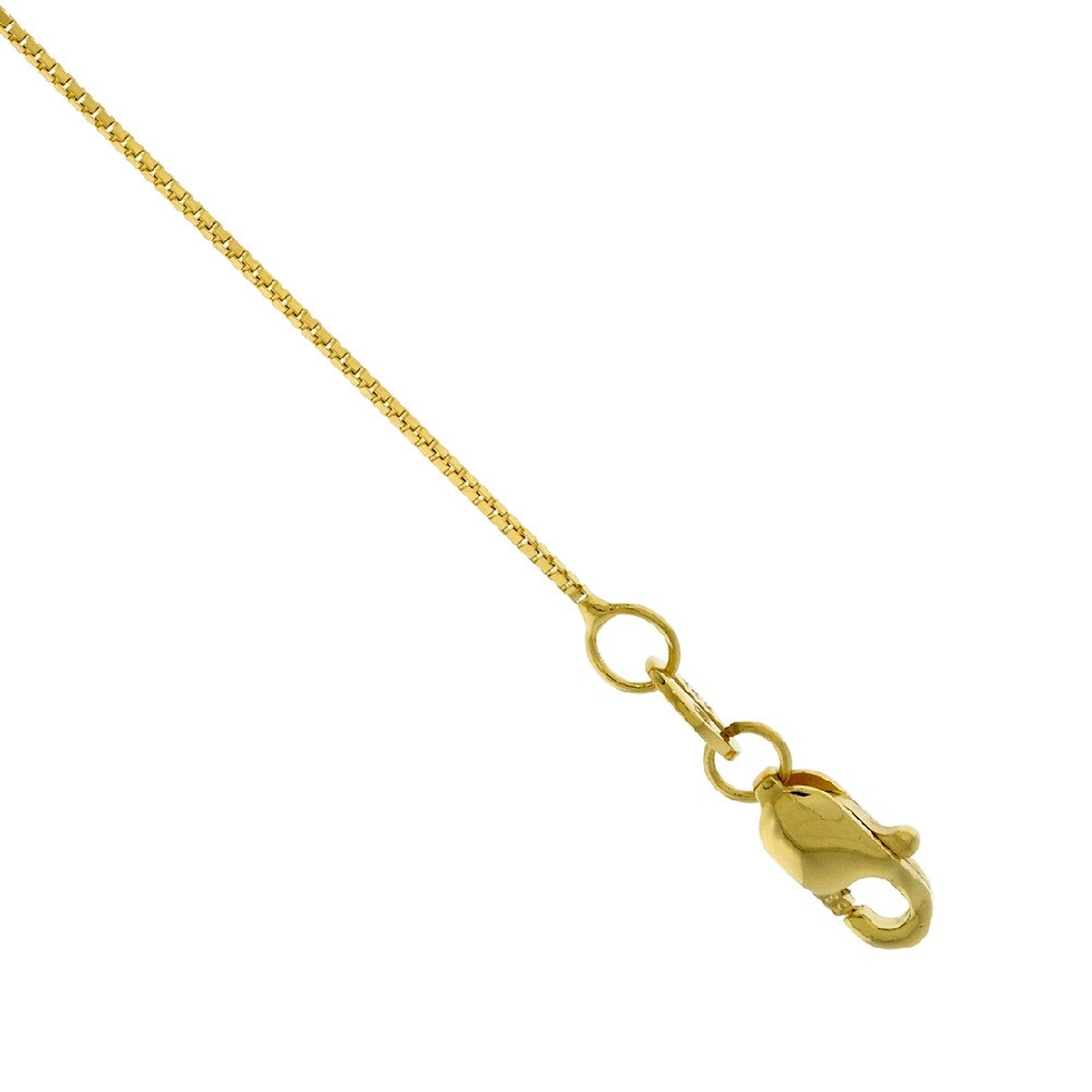 10K Solid Yellow Gold 0.62mm Thin BOX Chain Necklaces, LOBSTER CLASP