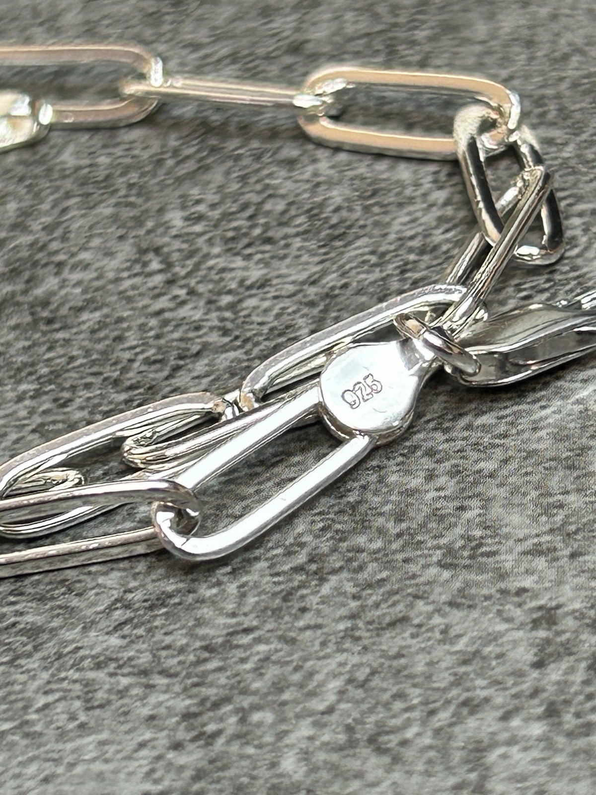 19” 925 Silver Content Paperclip Chain Necklace Luxury Style 5mm