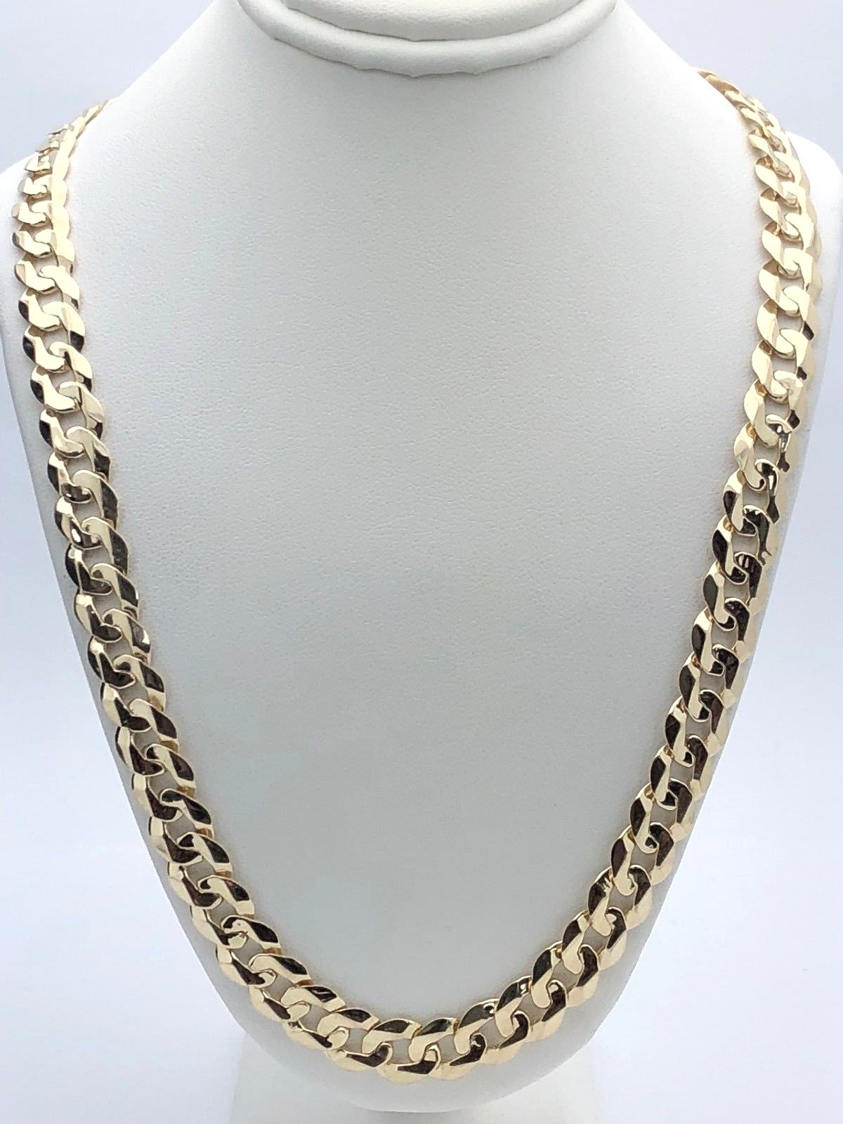 10k Yellow Gold Solid Curb Cuban Link Chain Necklace 22″ 9mm 41.6 grams