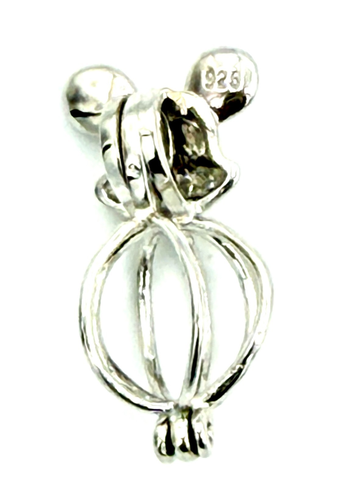 Sterling Silver Pearl Cage Pendant for Necklace Bracelet Nature Animals Insects