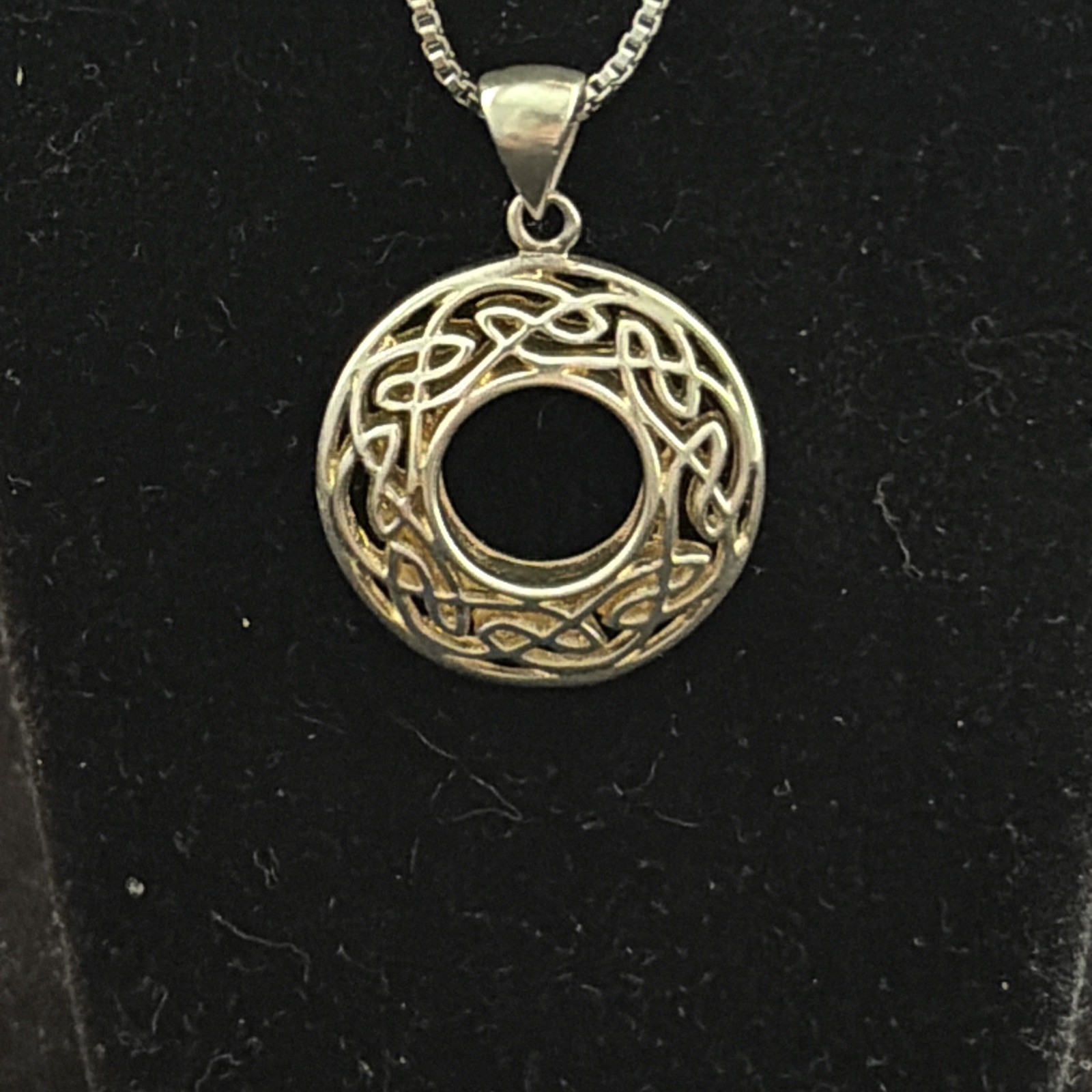 Keith Jack Sterling Silver 22K Gold Window to the Soul Pendant 18″ Box Chain