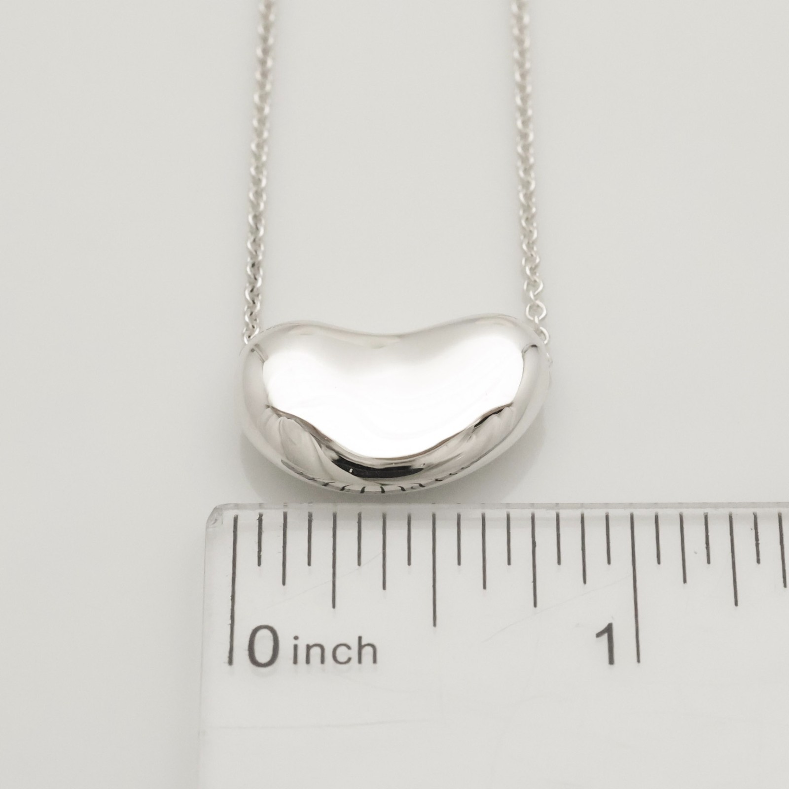 Authentic Tiffany & Co. Peretti Large 20mm Bean Necklace 16″ Silver 925 w/Pouch