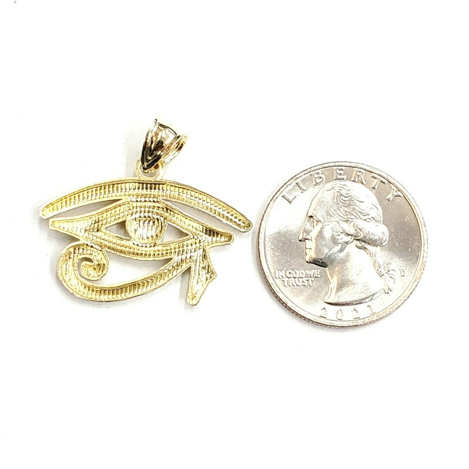 10k yellow Gold Egyptian eye of Horus protection Pendant fine gift jewelry 2.6g