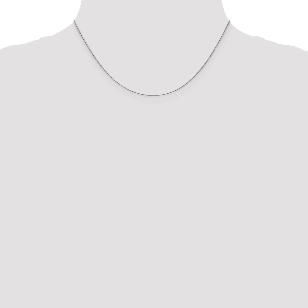 14K White Gold 0.65mm Spiga (Wheat) Chain Necklace 16 Inch Mens Womens