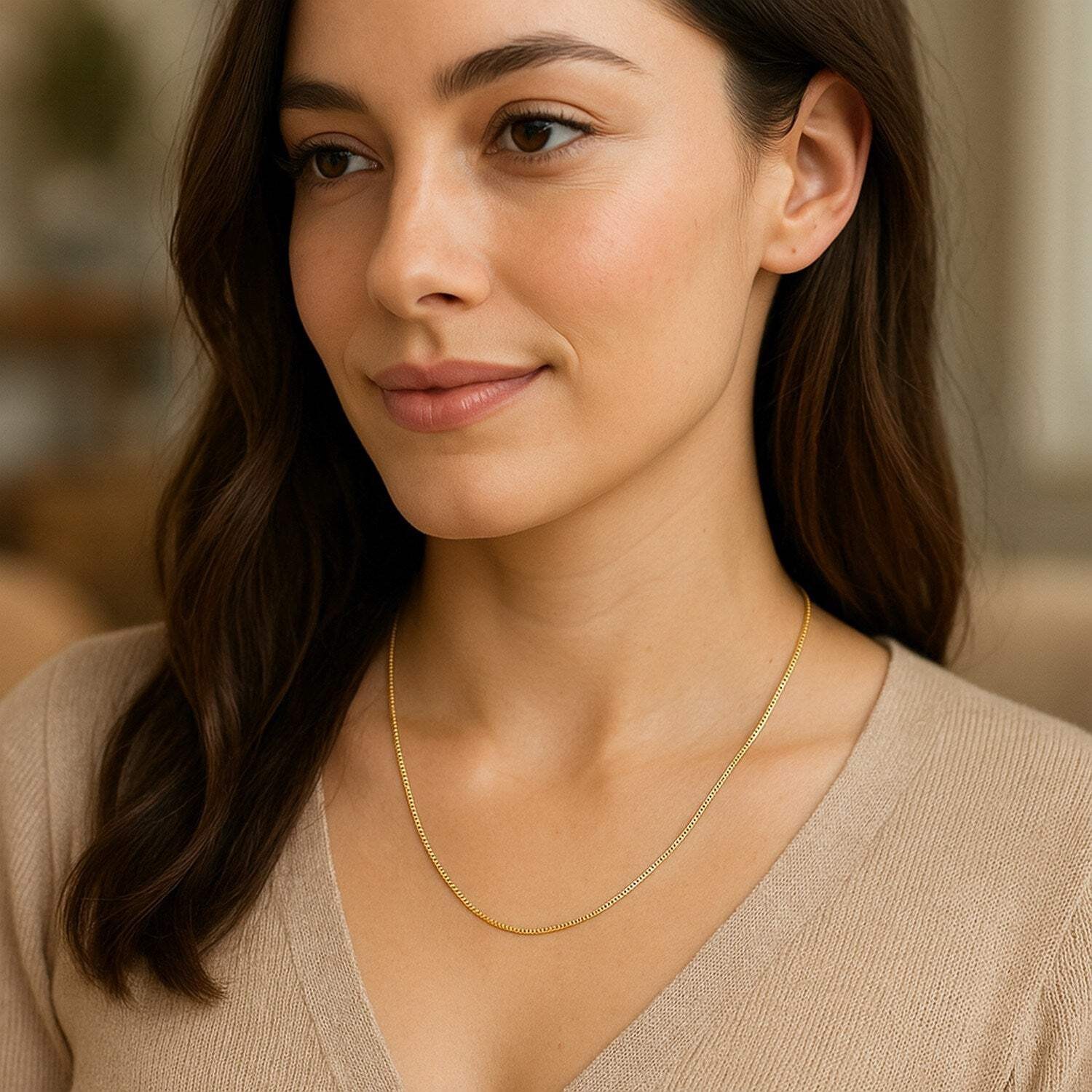 10k Yellow Gold Classic Box Chain (0.45 mm)