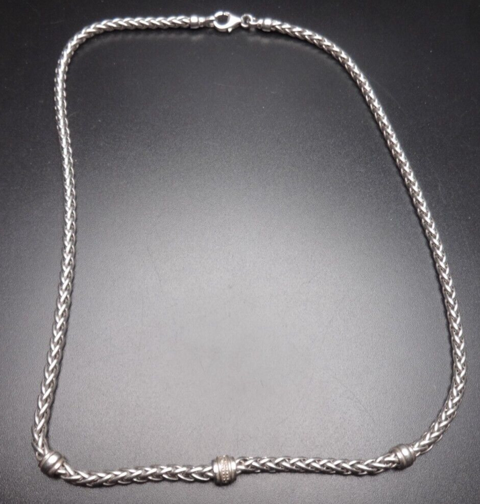 Sterling Silver Rope Chain Choker Charm Starter Necklace 16″ 3mm
