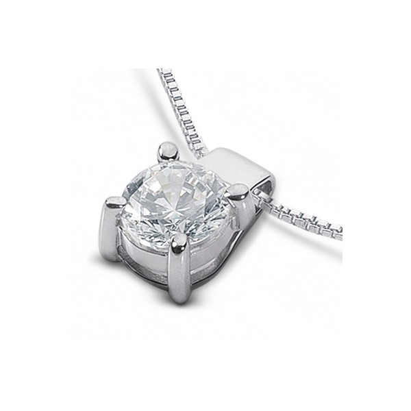 0.37ct D SI1 Round Natural Certified Diamond Platinum Classic Solitaire Pendant
