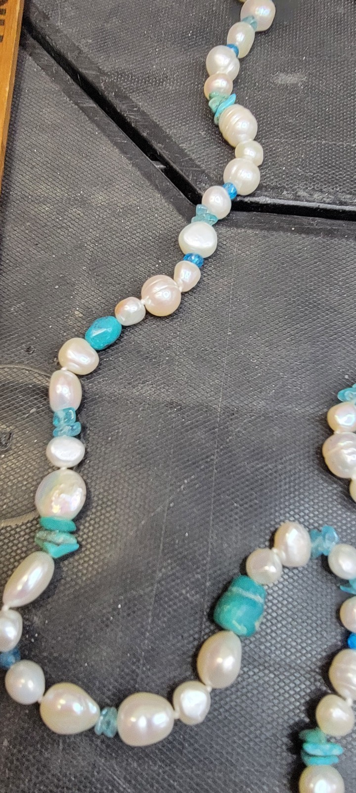 HONORA COLLECTION Freshwater Pearl Turquoise Topaz Beads Chips Necklace 39″ NWT