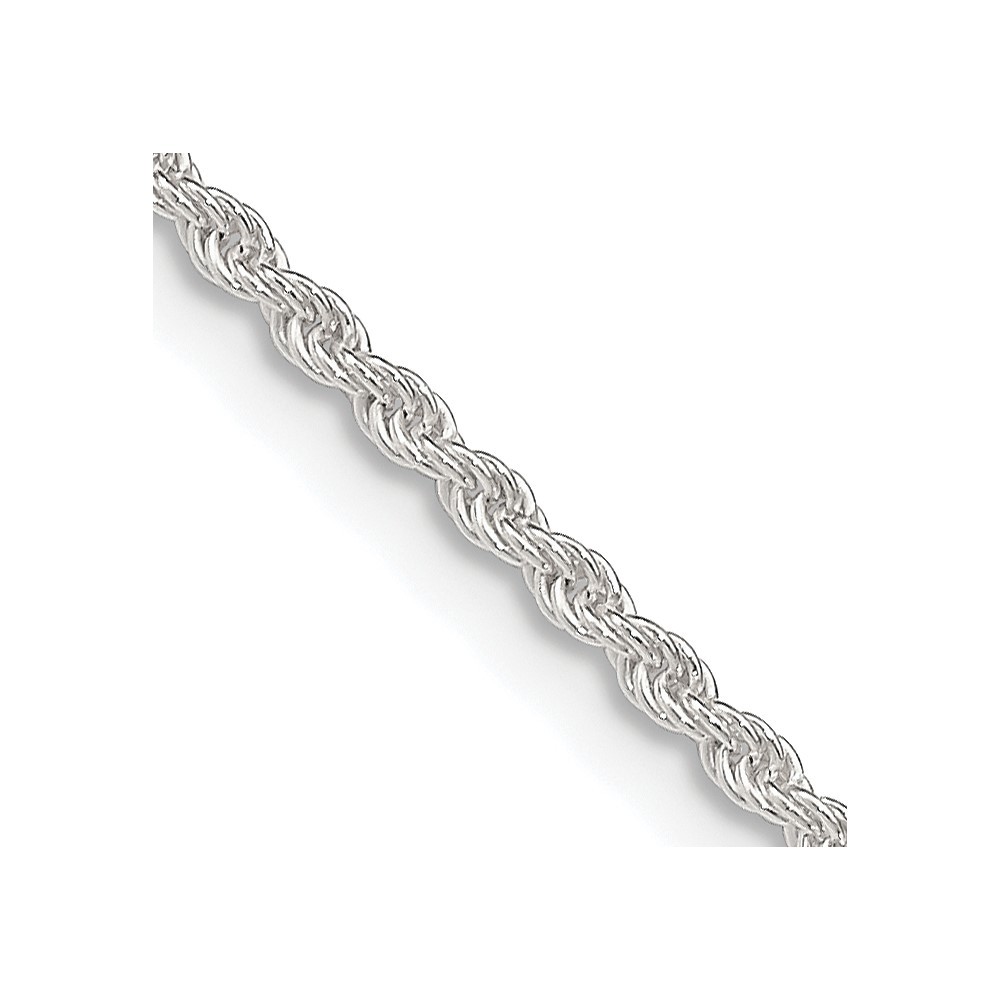 Sterling Silver 1.8mm Solid Rope Chain Necklace 36″