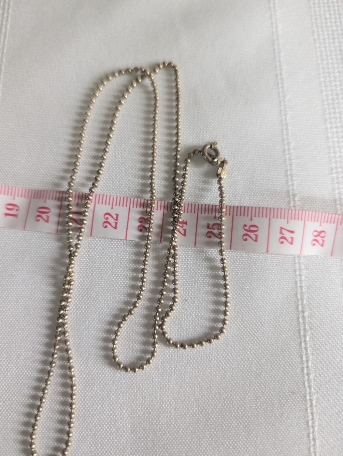 925 Sterling Silver Classic Ball Chain Bead Necklace 23″