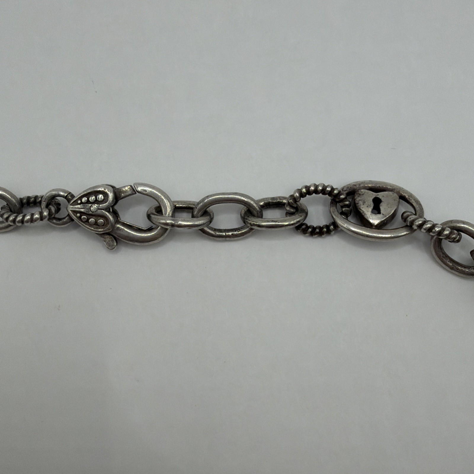 Judith Ripka Sterling Silver & CZ 19” Key To My Heart Oval Link Necklace