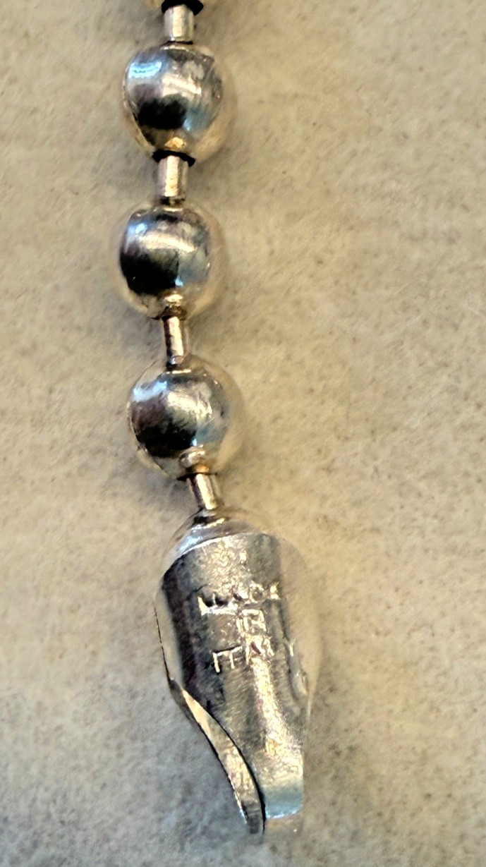 925 Italy Sterling Silver 3mm Ball Bead Necklace 24” 14.93g Lobster Clasp