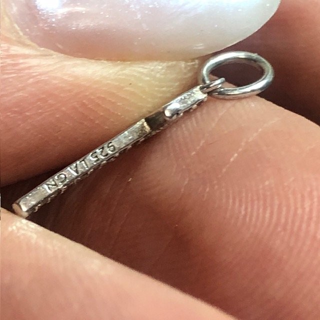 B3360 925 Sterling Silver Cross Pendant Mini Pave cz Accents Charm 16mm