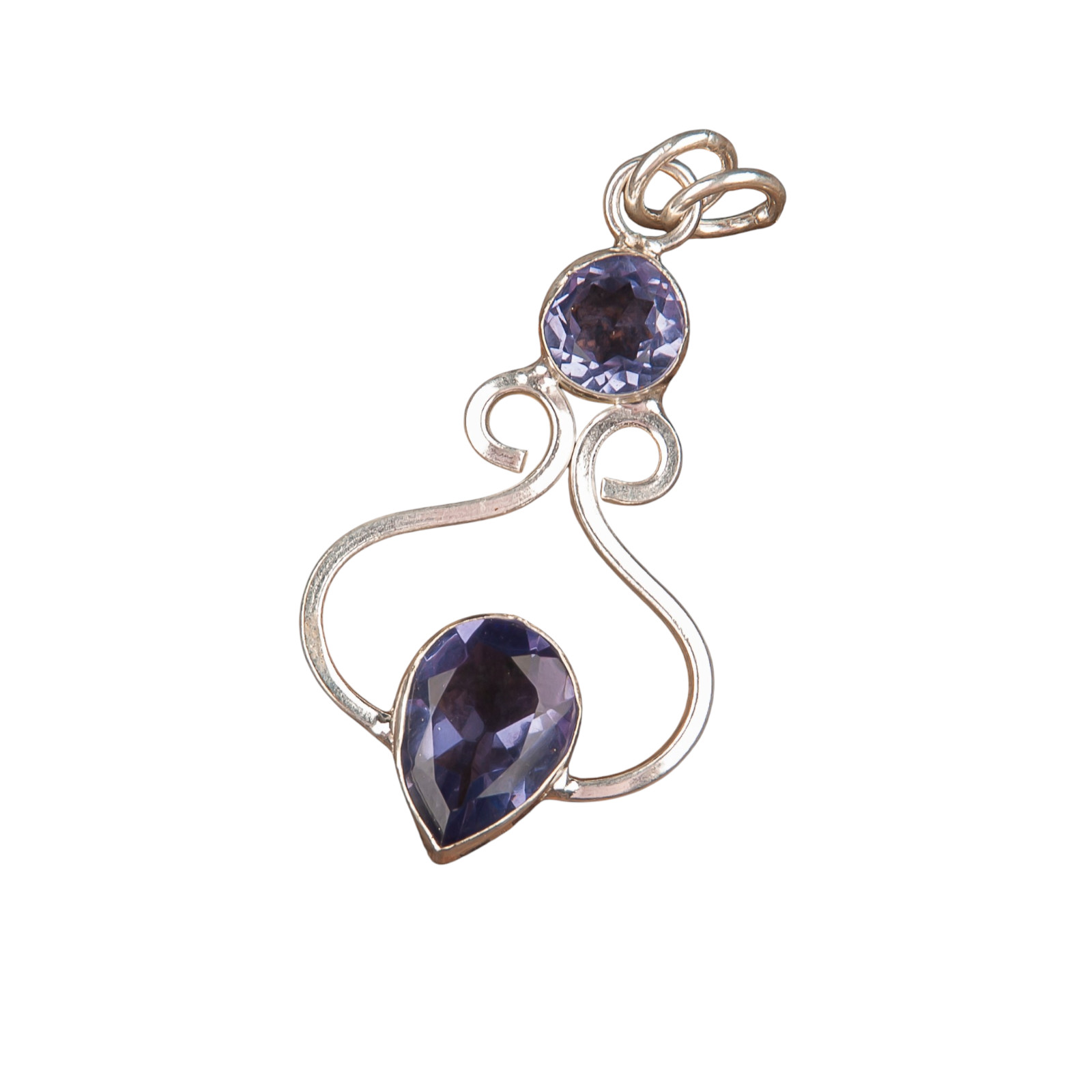 Iolite Gemstone 925 Sterling Silver Pear Cut Pendent 1.60″ Gift For Anniversary