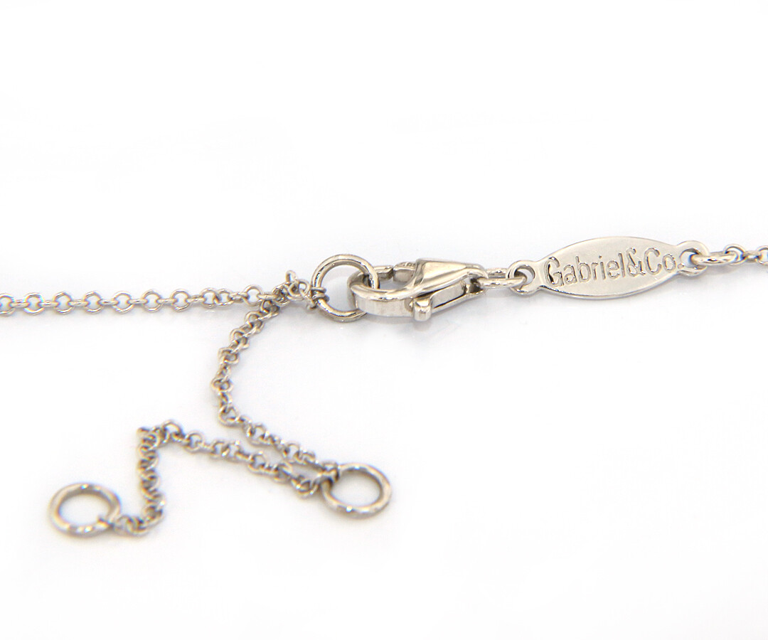 Gabriel & Co 0.78 CTW Diamond Cluster Dangle Necklace in 14K, New