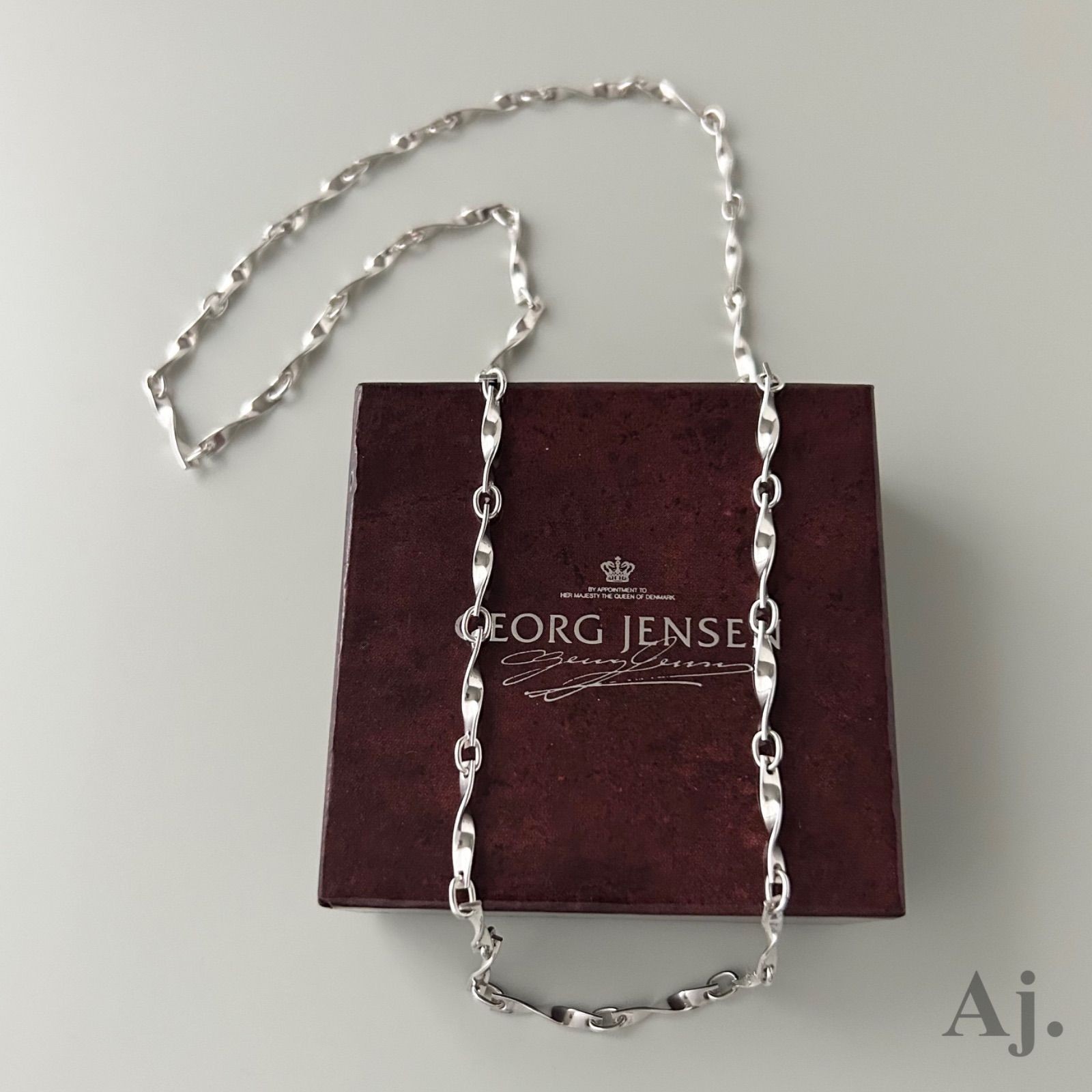 Georg Jensen #283C Twist Long Necklace Sterling Silver 925 Danish Modern 70cm