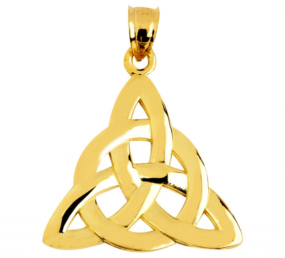 Gold Celtic Trinity Pendant Necklace (Available in Yellow/Rose/White Gold)