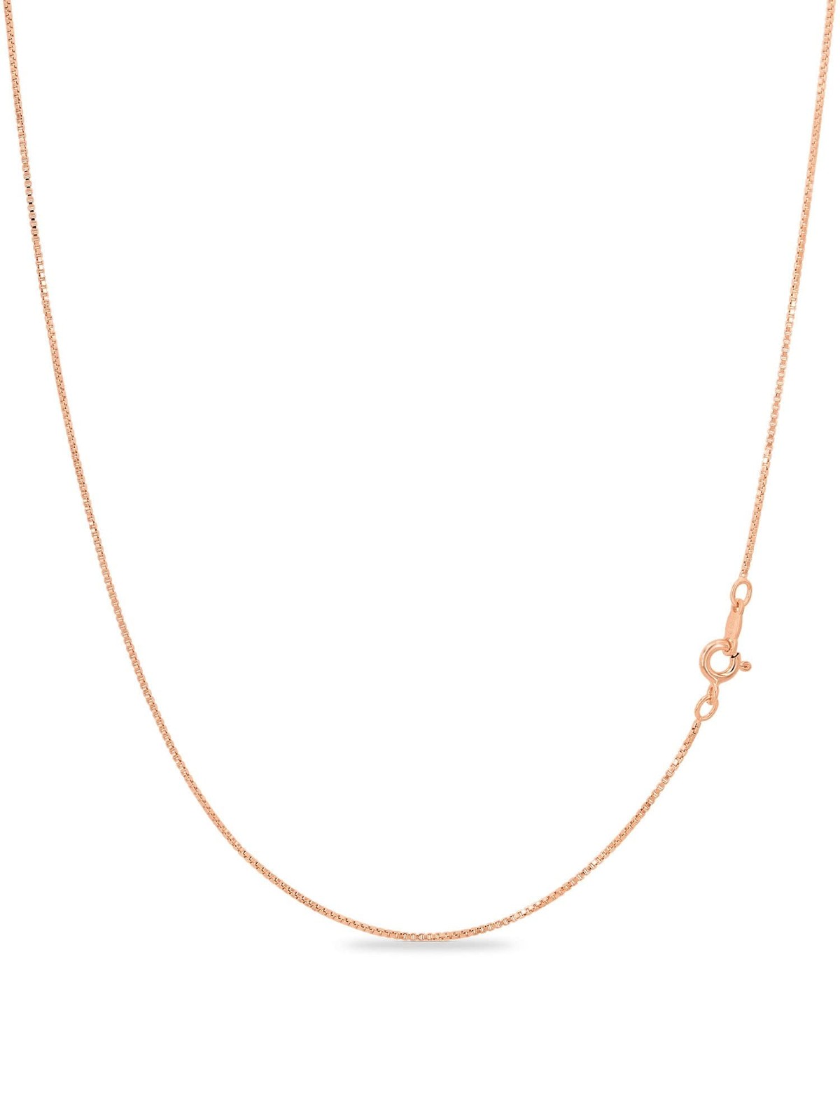 18K Rose Gold Plated 925 Sterling Silver 1mm Box Chain Necklace for Women, Th…