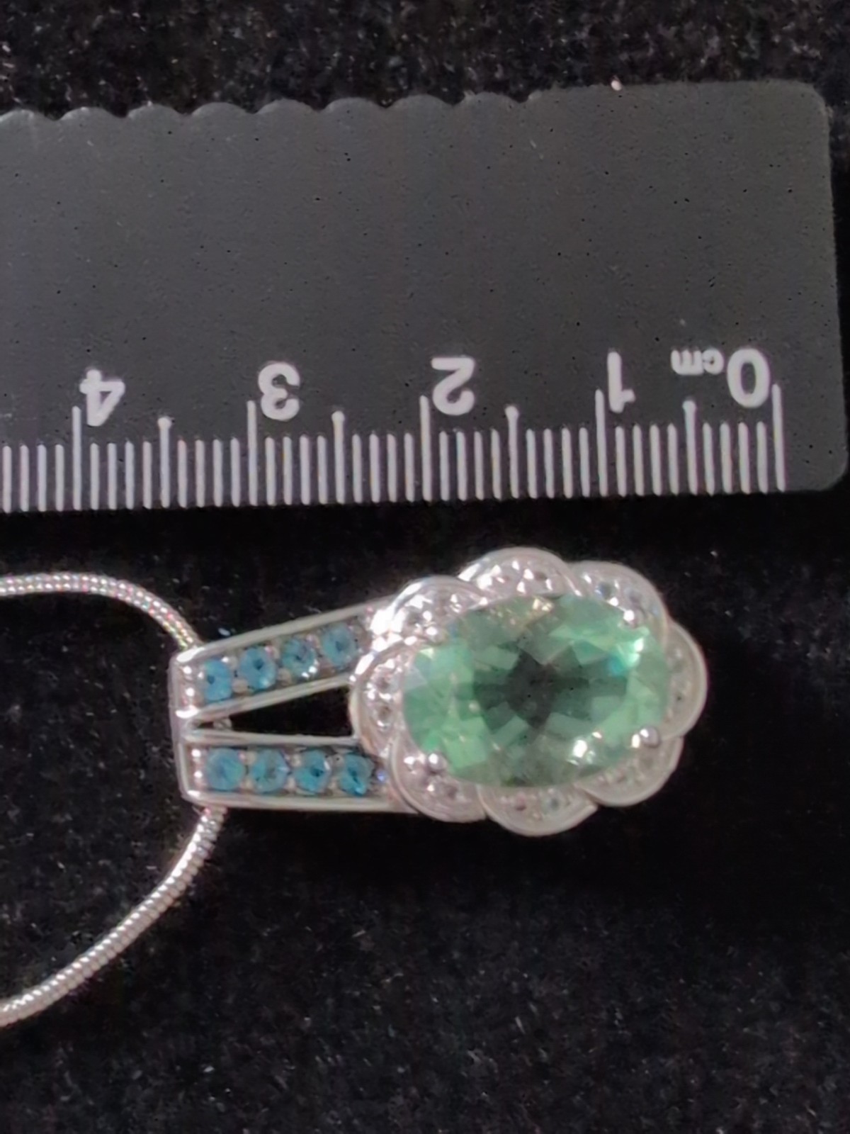 925 sterling necklace Green Flourite Pendant London Blue Topaz With Accents