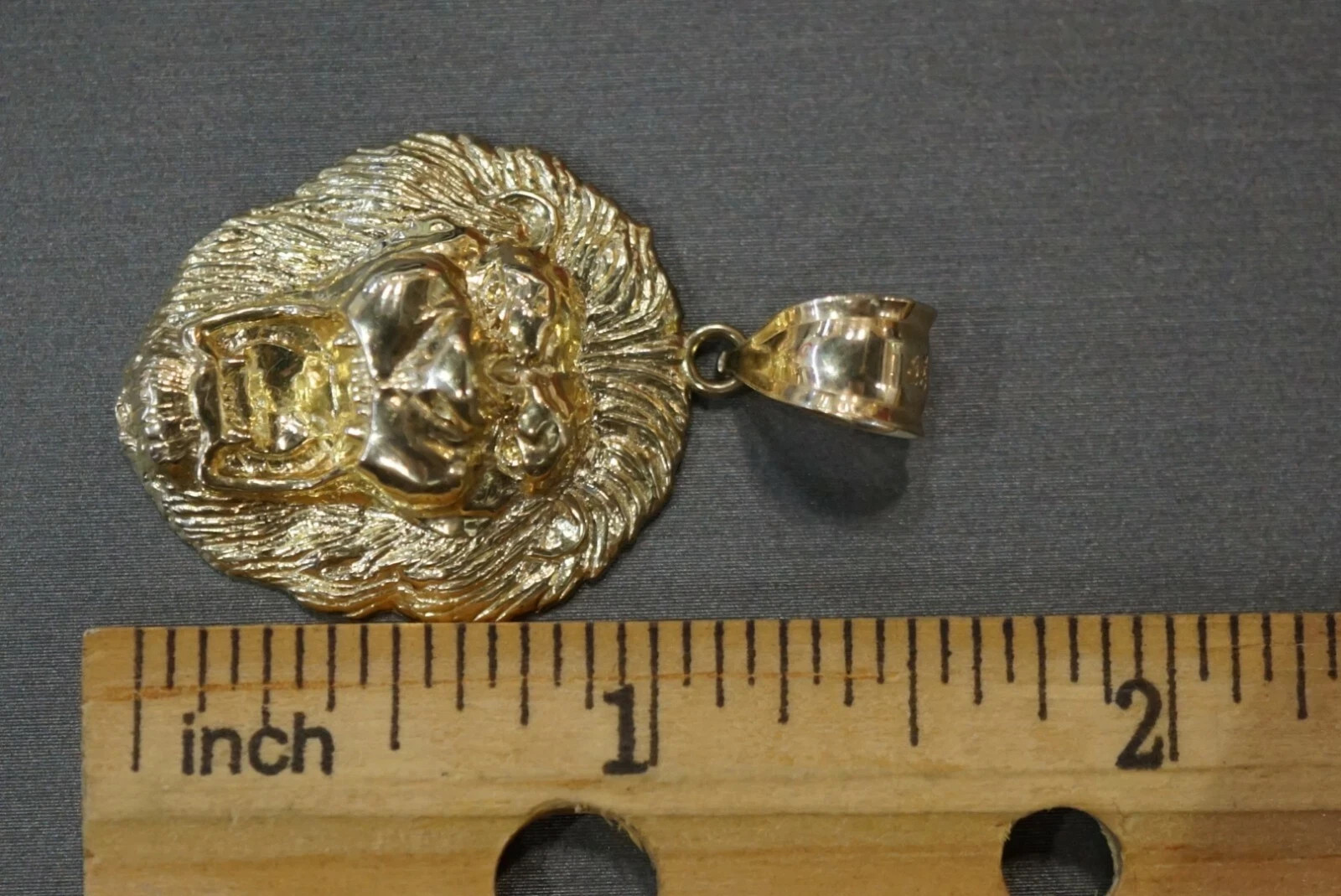Lion Head Pendant 10k Gold Men Charm Hip Hop Jewelry King Face 10kt Yellow Gold