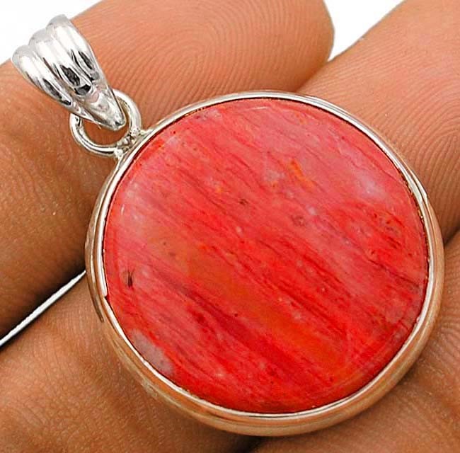 8g Natural Pink Quartz 925 Solid Sterling Silver Pendant