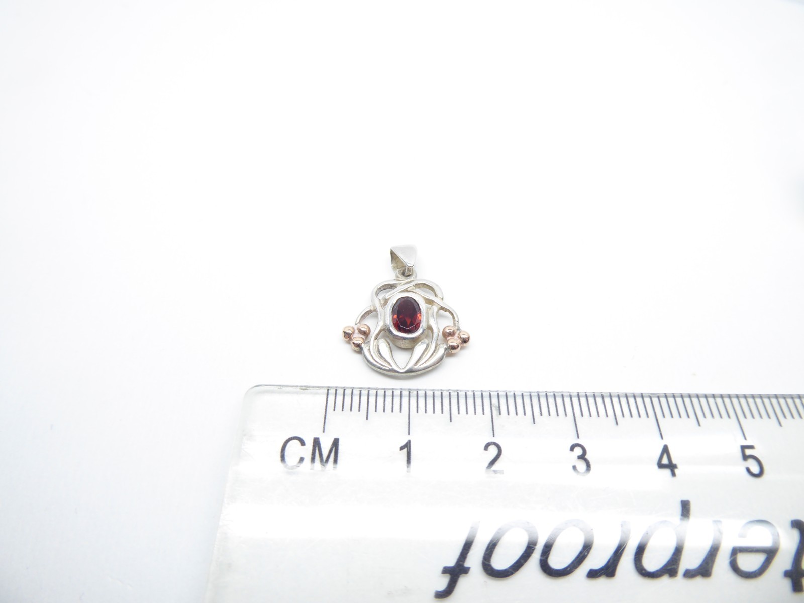 Cymru Gold Sterling Silver & 9ct Rose Gold Garnet Tree of Life Pendant