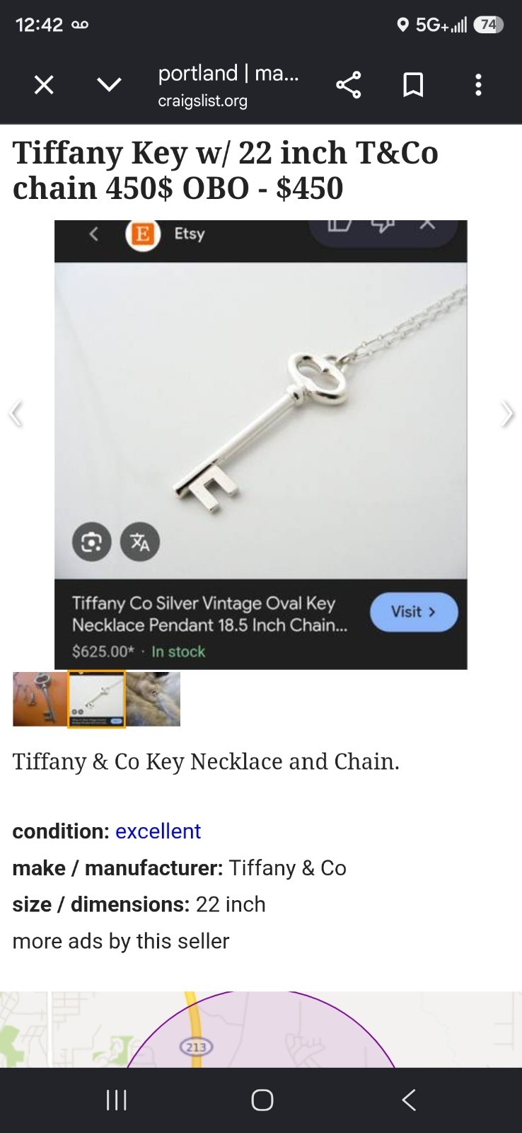 Tiffany Key And Chain 450 OBO