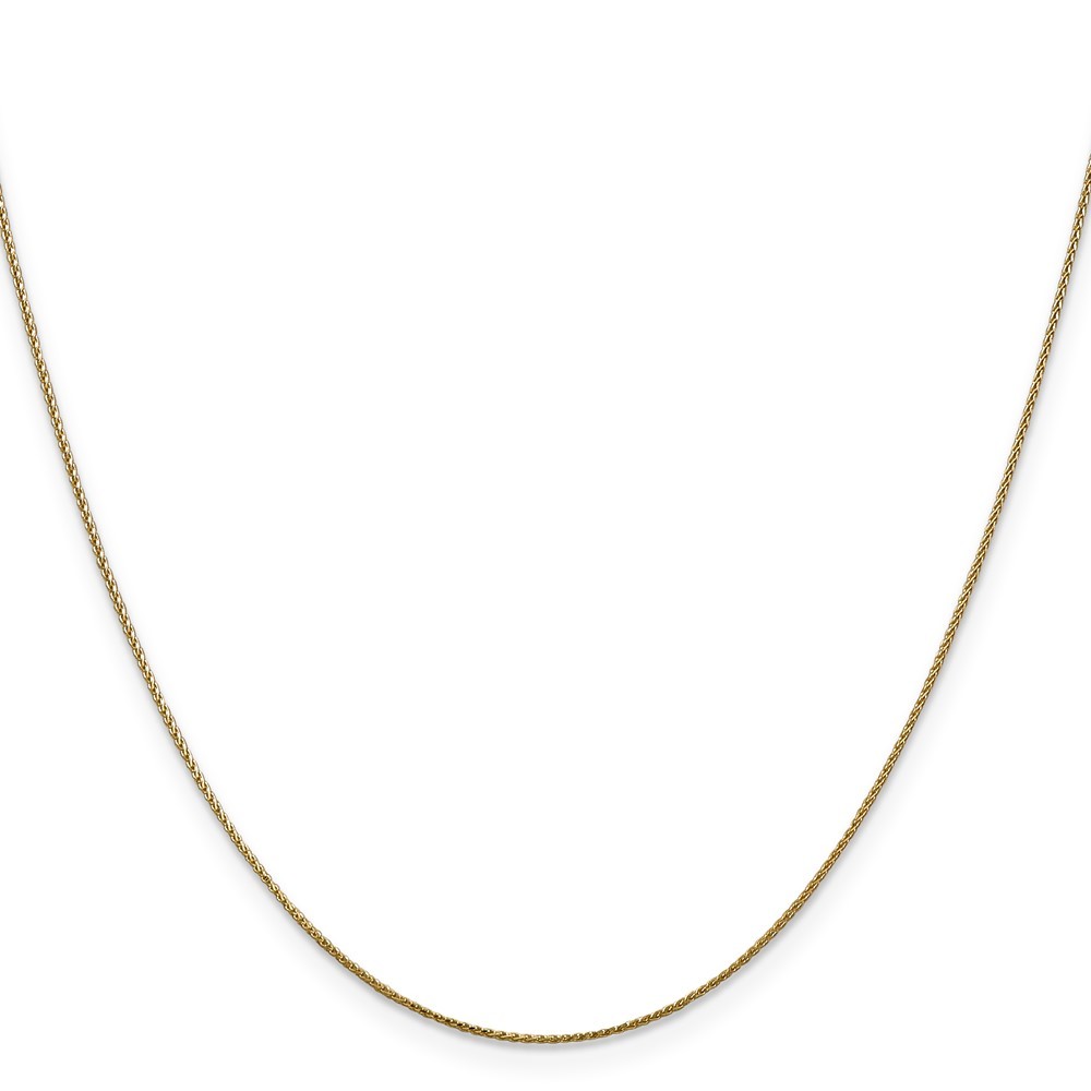 14K Yellow Gold 0.65mm Spiga (Wheat) Chain Necklace 24 Inch Mens Womens