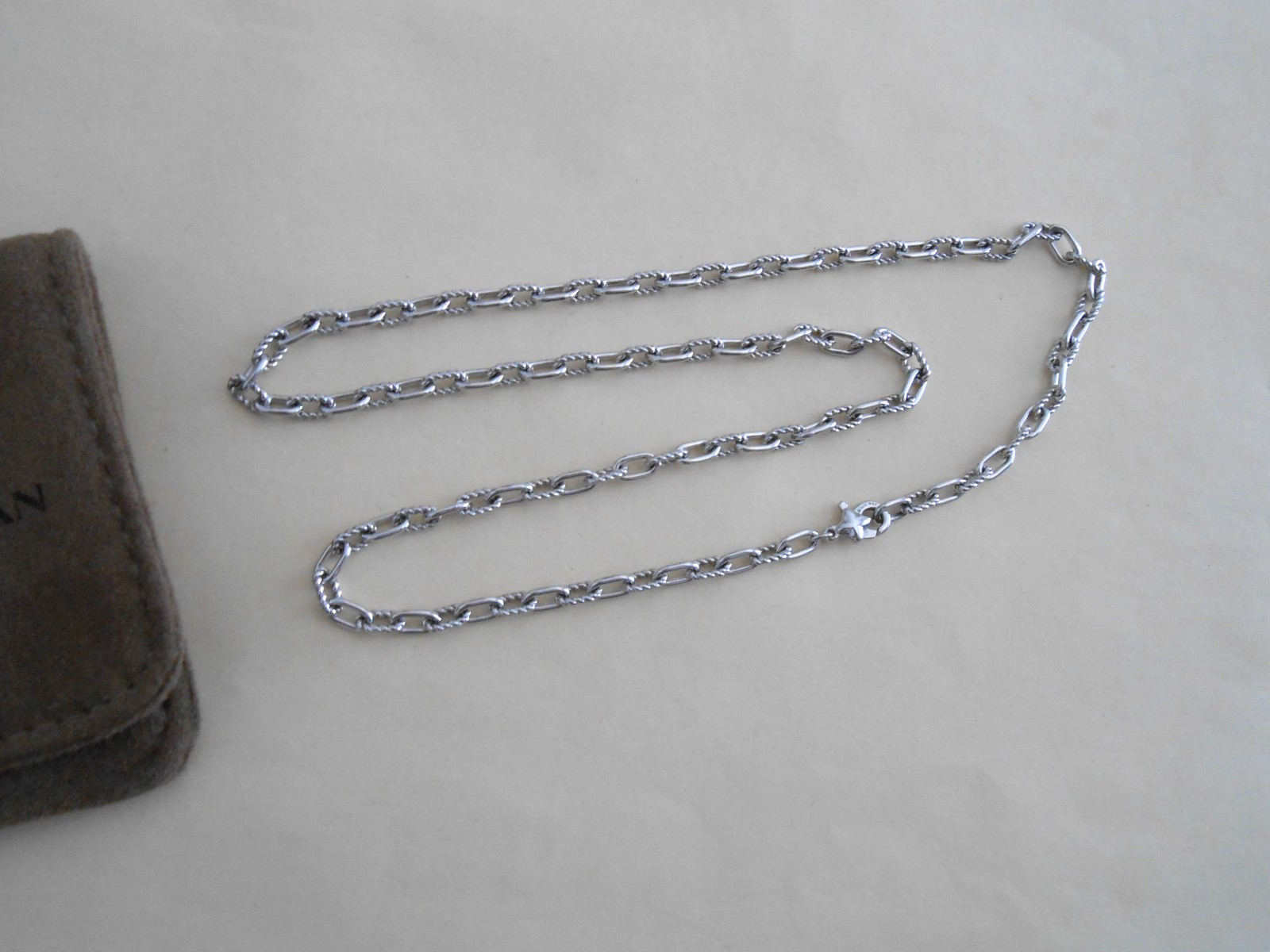 $395 David Yurman Sterling Silver 3mm Madison chain Necklace 18”