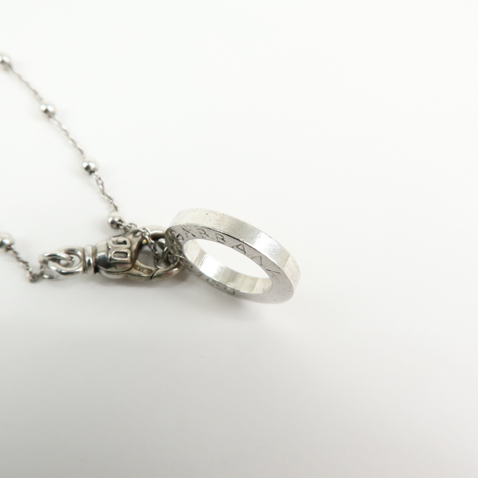 Dolce & Gabbana Sterling Pendant Necklace SV925 Silver Authentic Used F/S