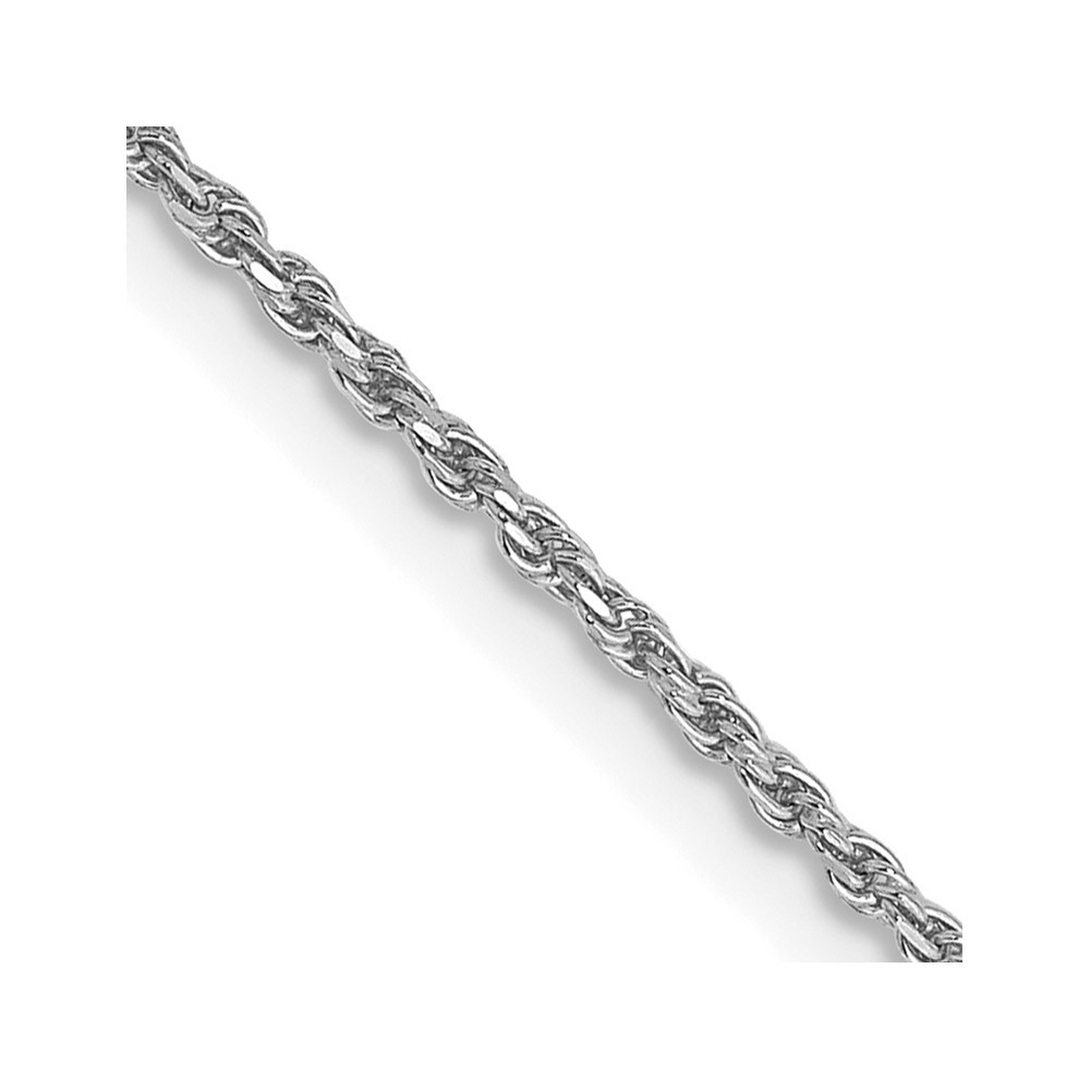 14K White Gold 1.15mm Diamond-cut Machine Made Rope Chain Necklace 22″