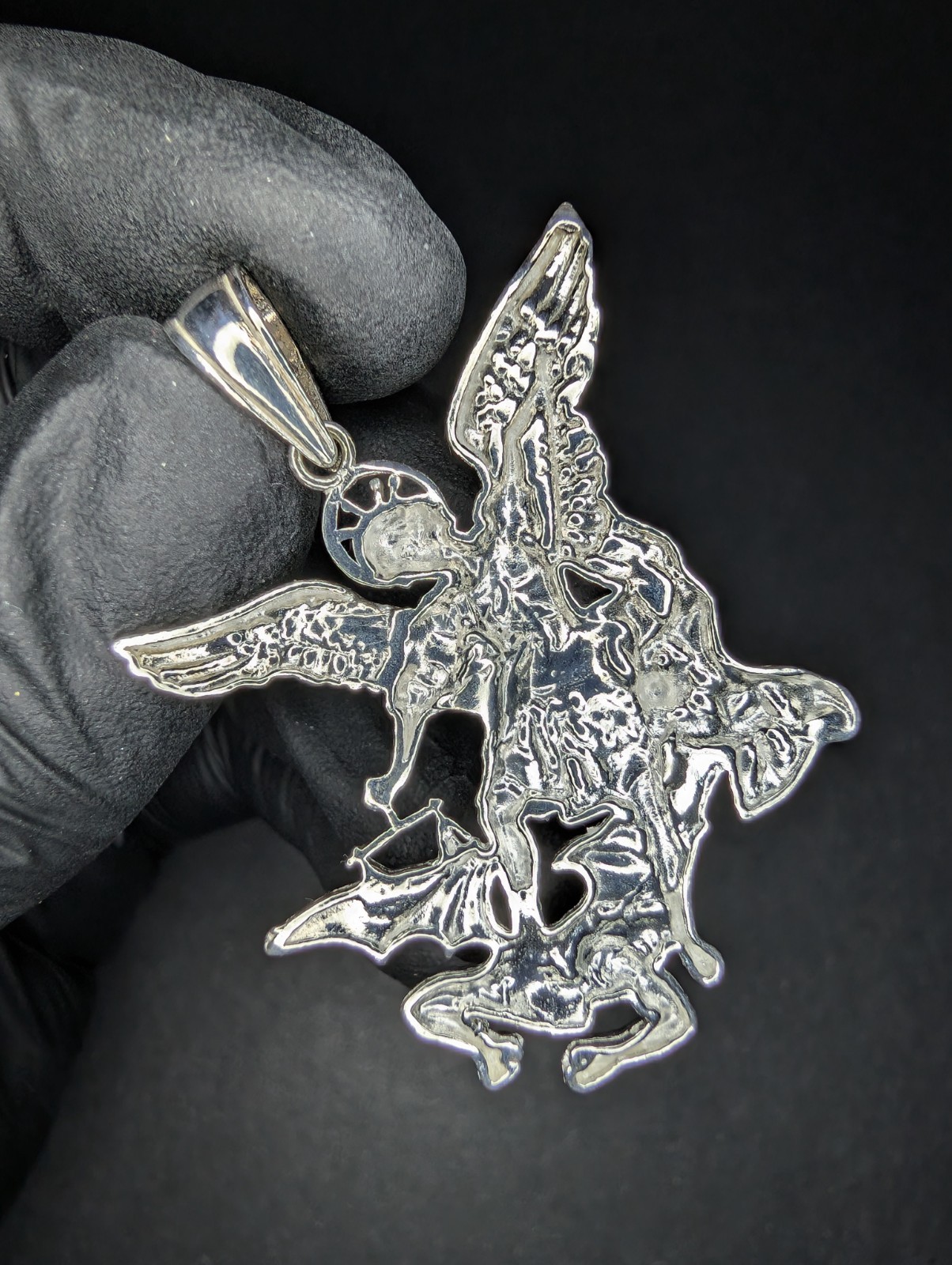 Solid 925 Sterling Silver St. Michael Pendant
