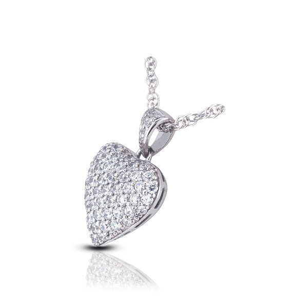 0.92ctw E VS1 Round Brilliant Earth Mined Certified Diamonds White Gold Pendant
