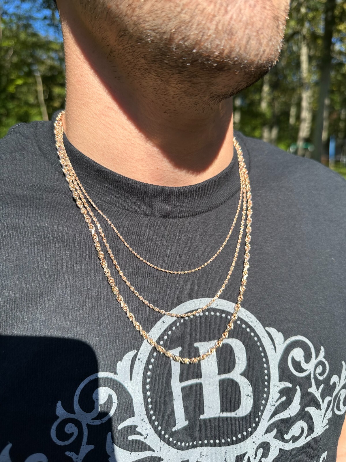 Solid 14k Rose Gold Men’s Women’s Real Rope Chain Necklace 1.5mm-4mm