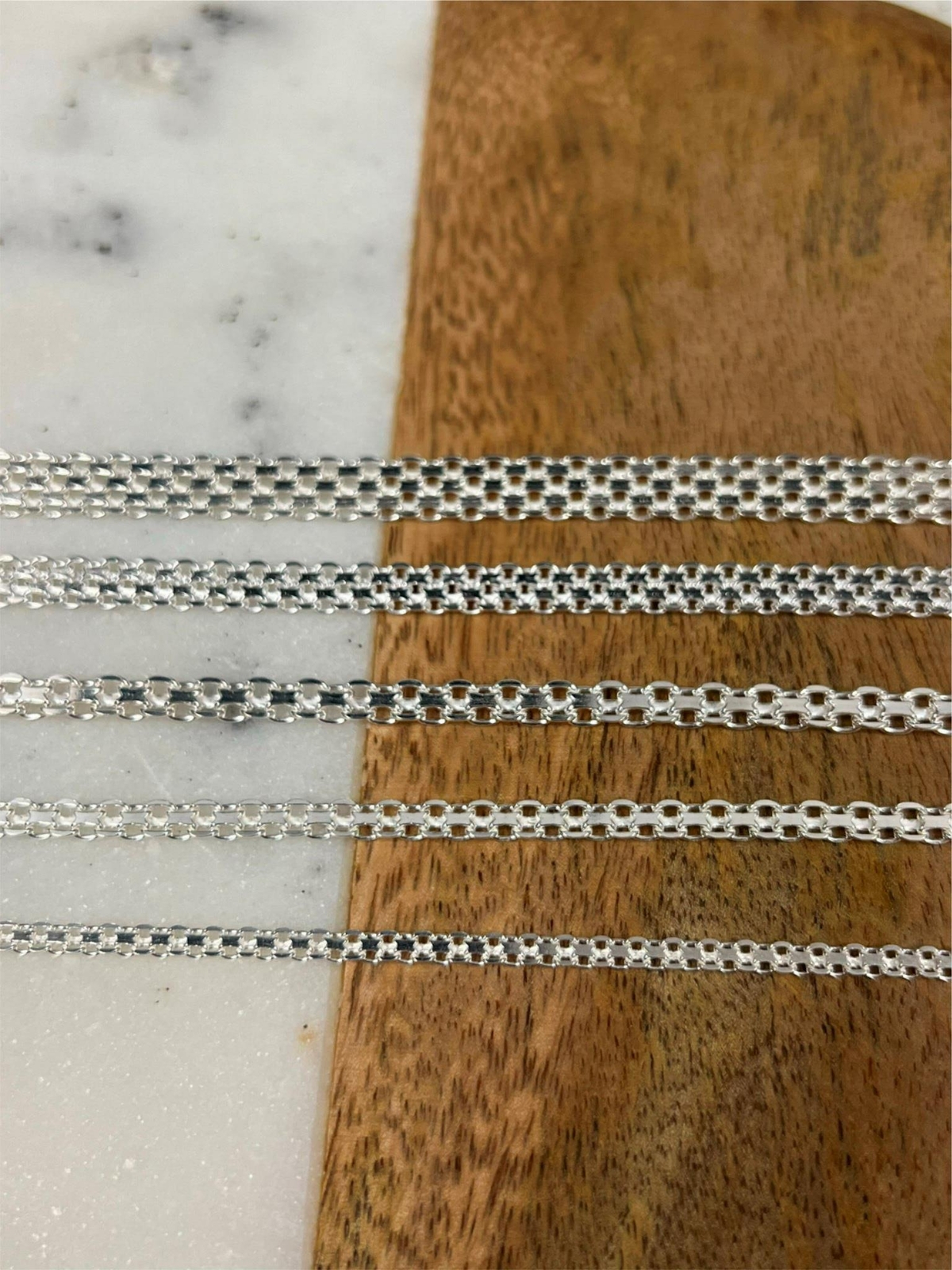 925 Sterling Silver Bismark Chain Necklace Italian 925 NEW, PLUX – Italian