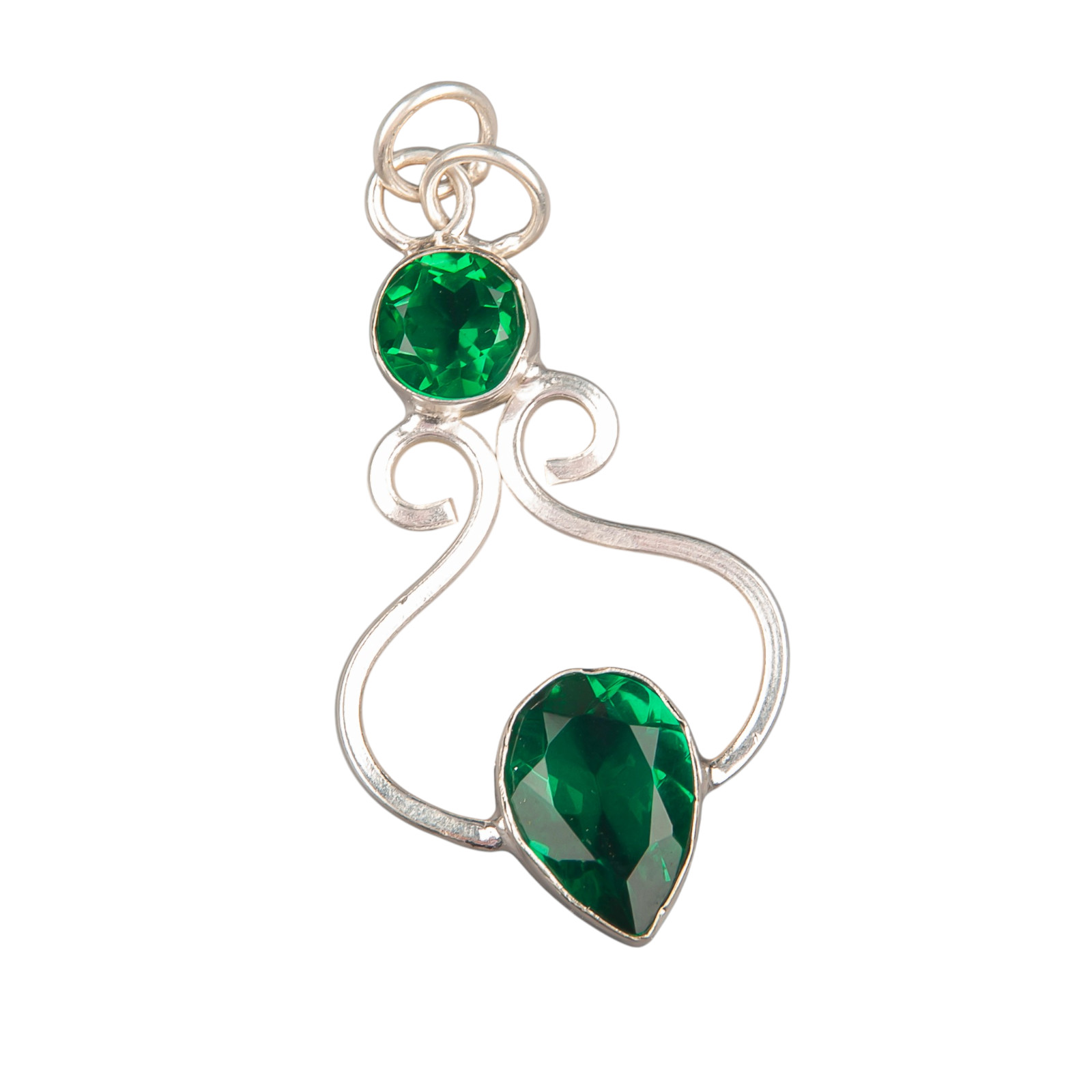 Chrome Diopside Gemstone 925 Sterling Silver Pear Cut Pendent 1.60″ Gift For Her