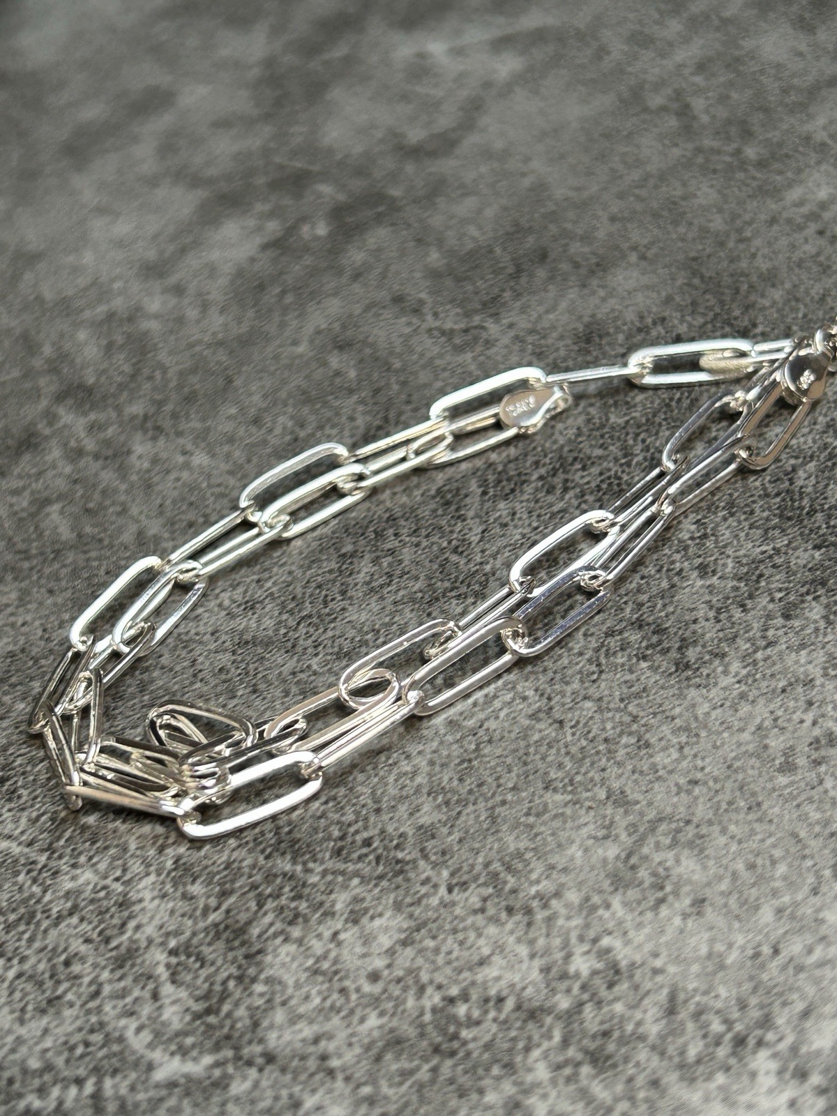 19” 925 Silver Content Paperclip Chain Necklace Luxury Style 5mm